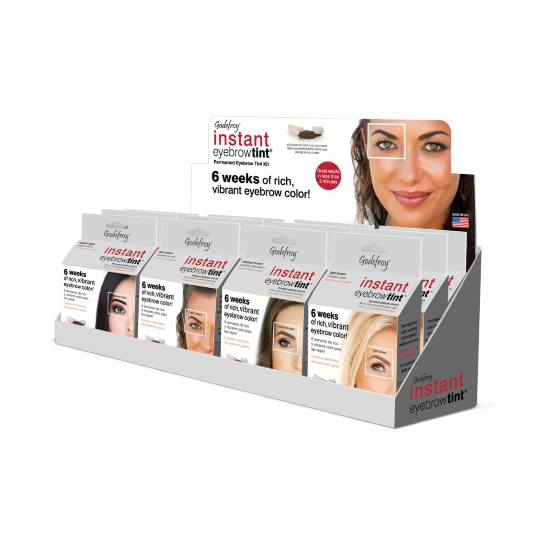 Godefroy Instant Eyebrow Tint Display - 12pcs