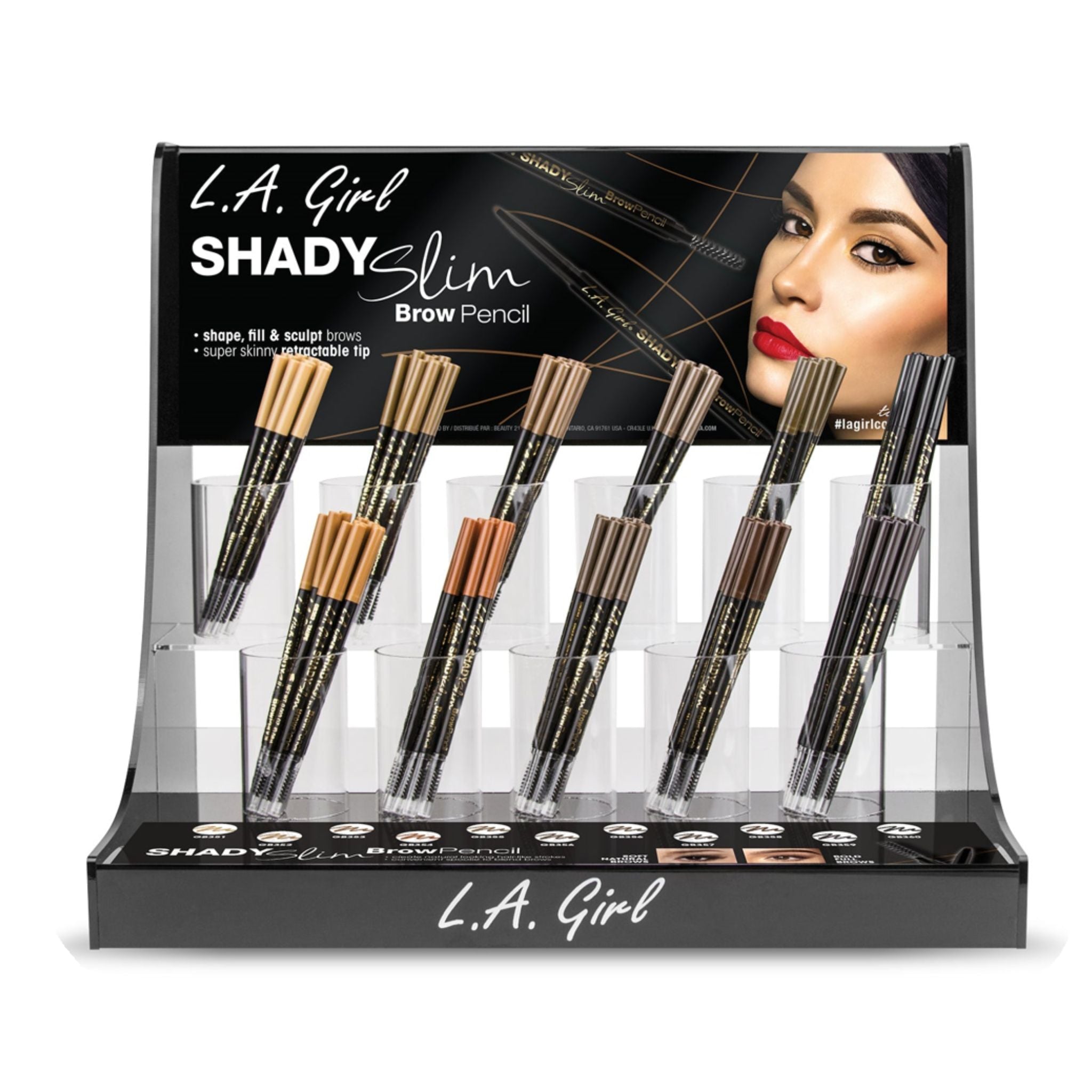 Shady Slim Brow Pencil Display - 198pcs