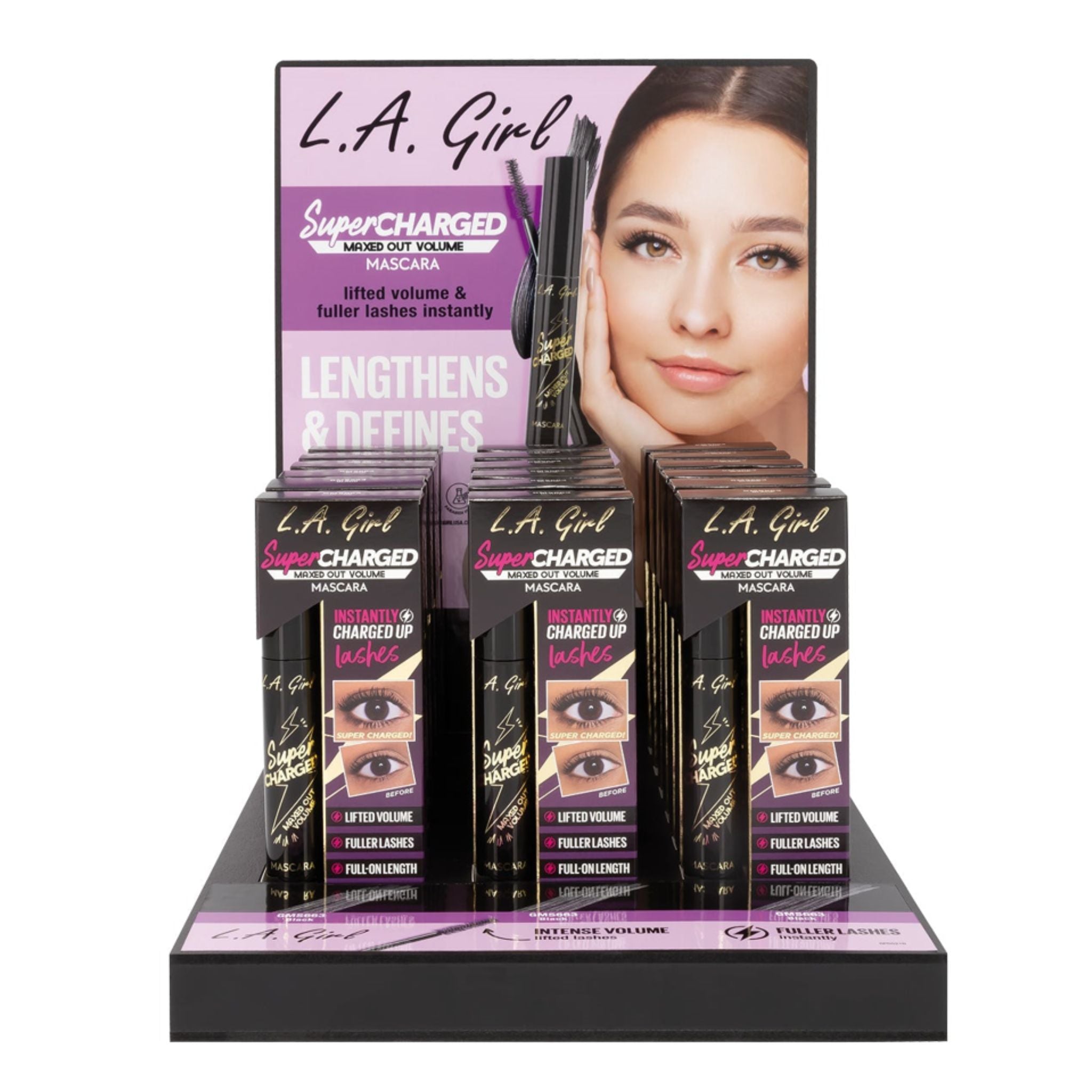 LA Girl Super Charged Mascara Display - 18pcs