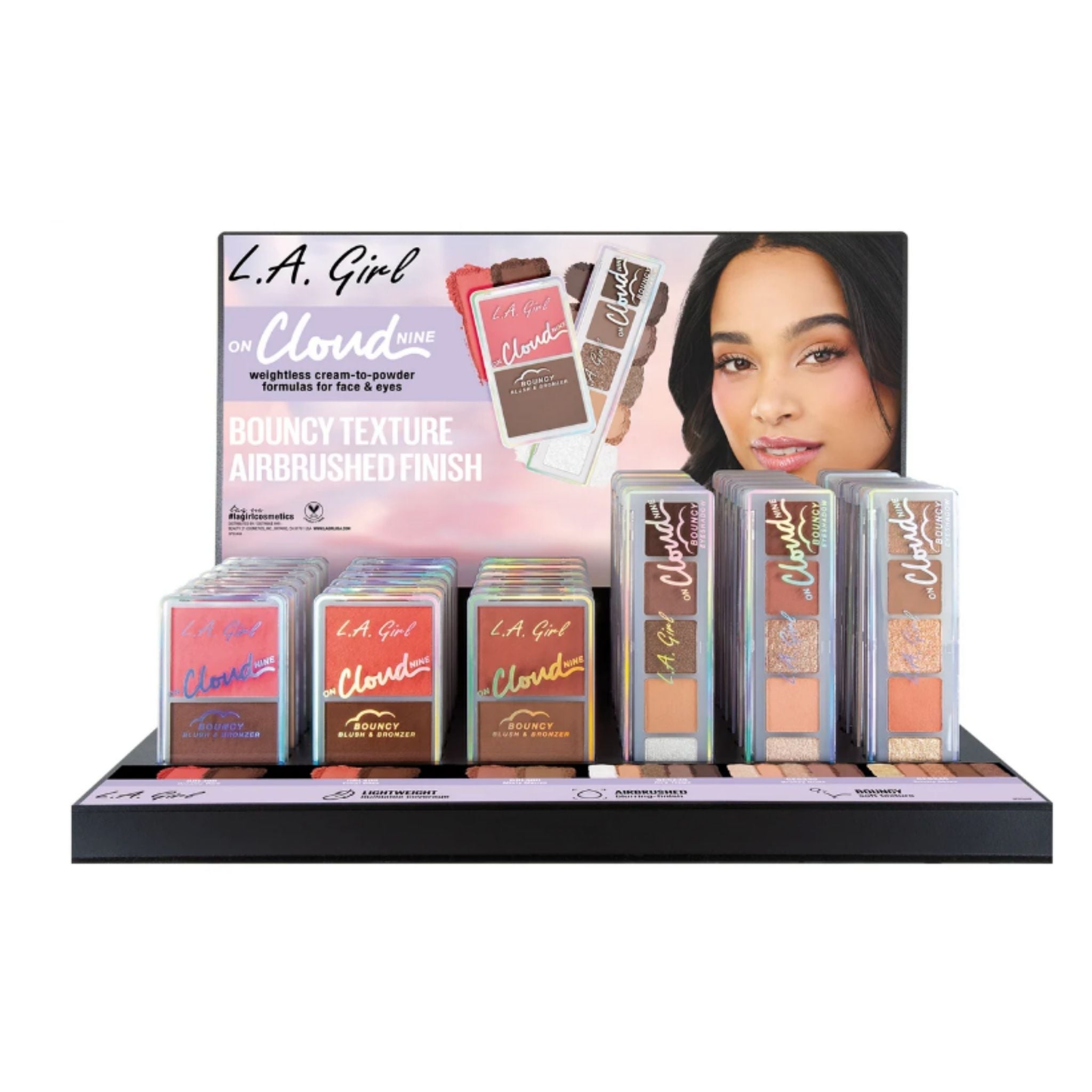 LA Girl Bouncy Blush & Eyeshadow Display - 36pcs