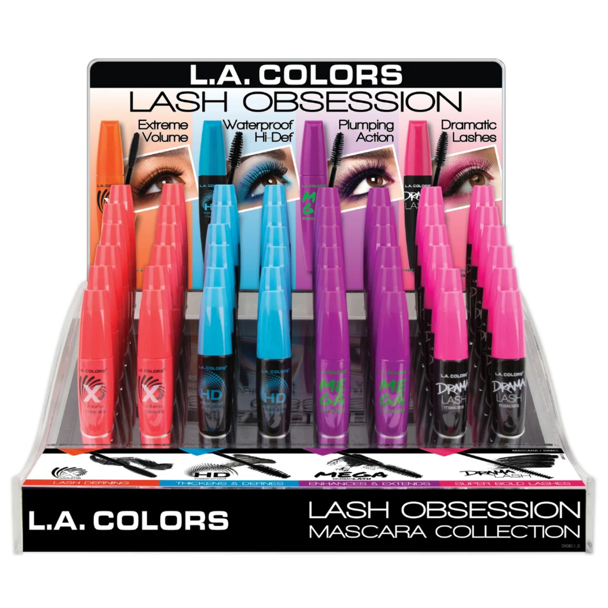 LA Colors - Lash Obsession Mascara Display - 72pcs