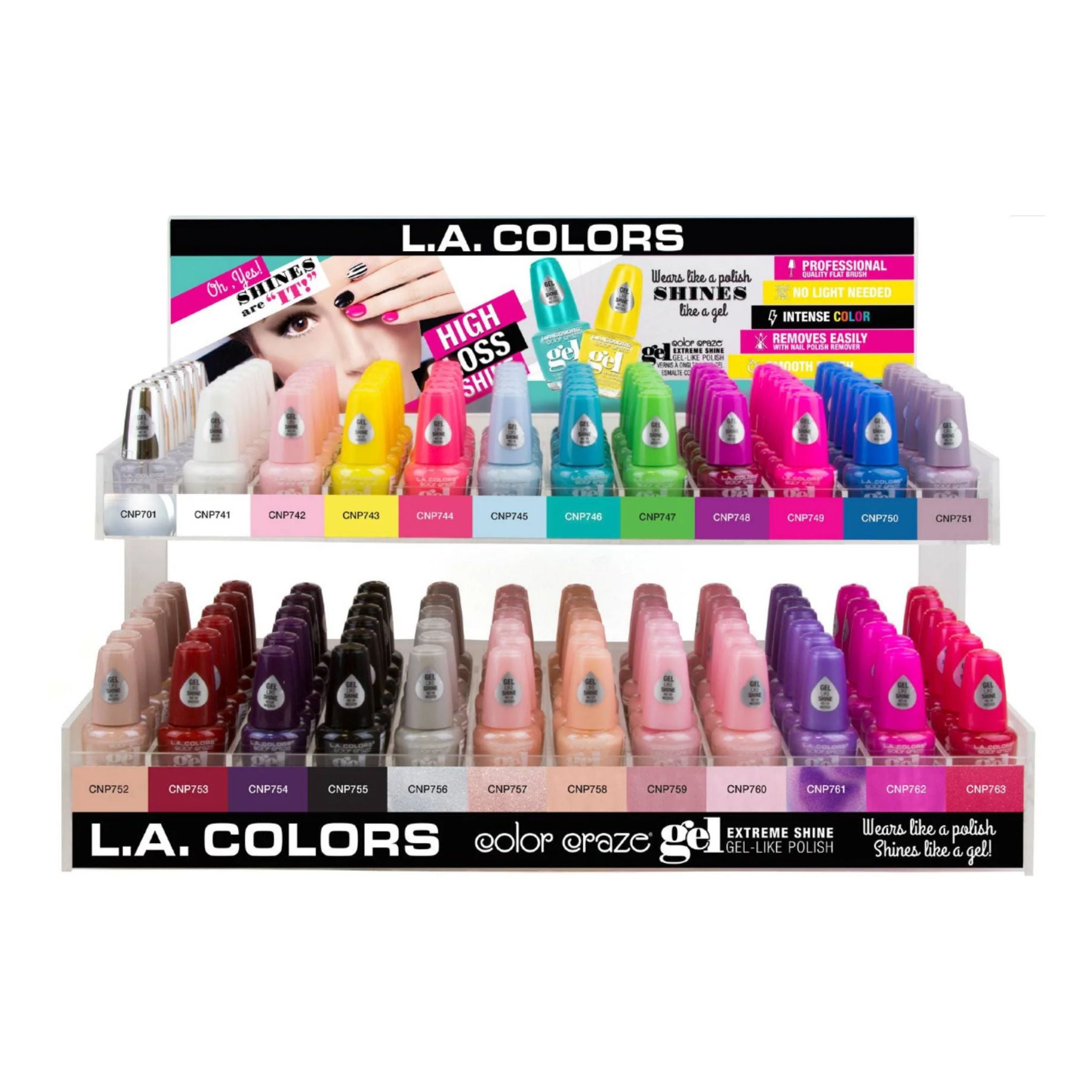 LA Colors - Color Craze Gel Polish Display V2 - 288pcs