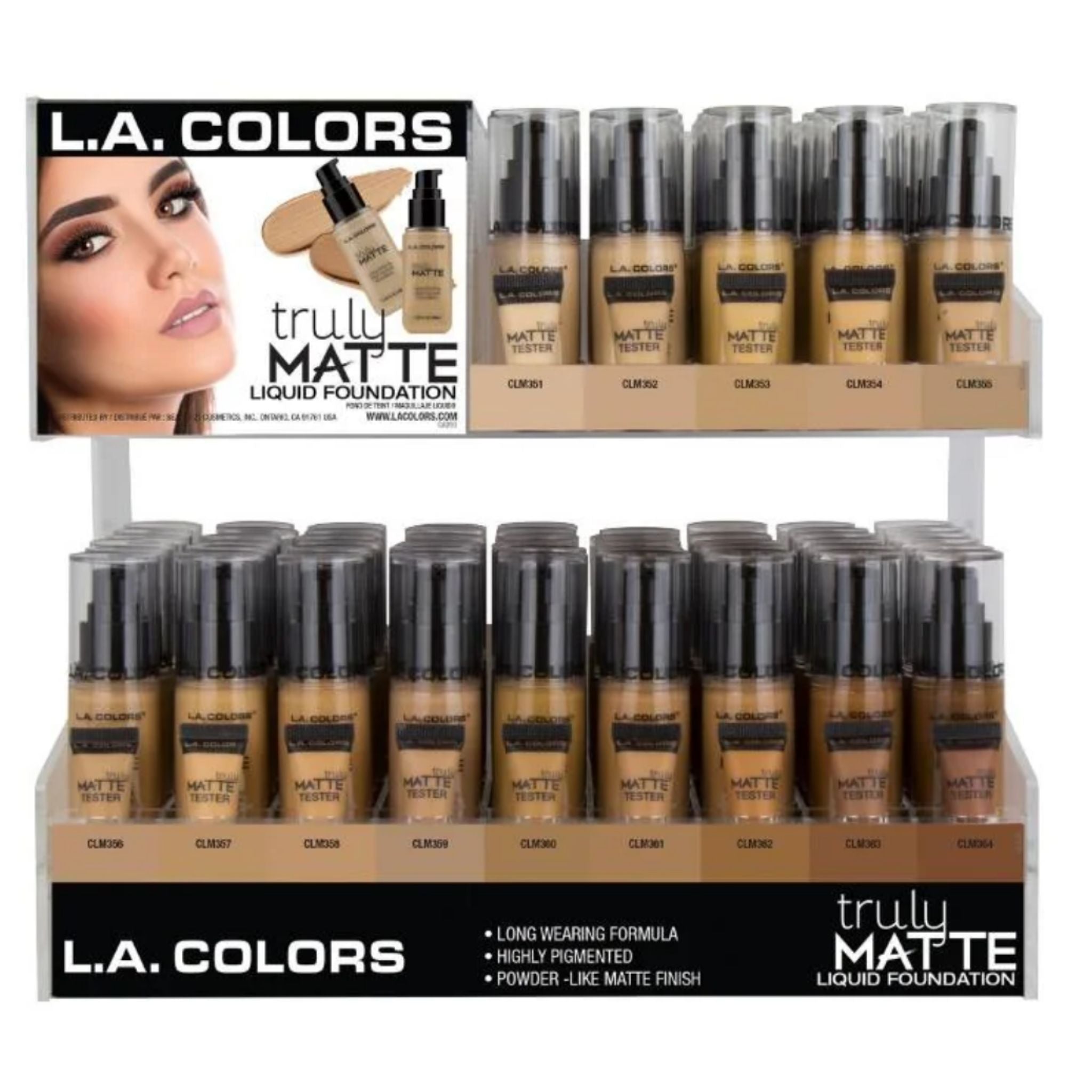 LA Colors - Truly Matte Foundation Display - 126pcs
