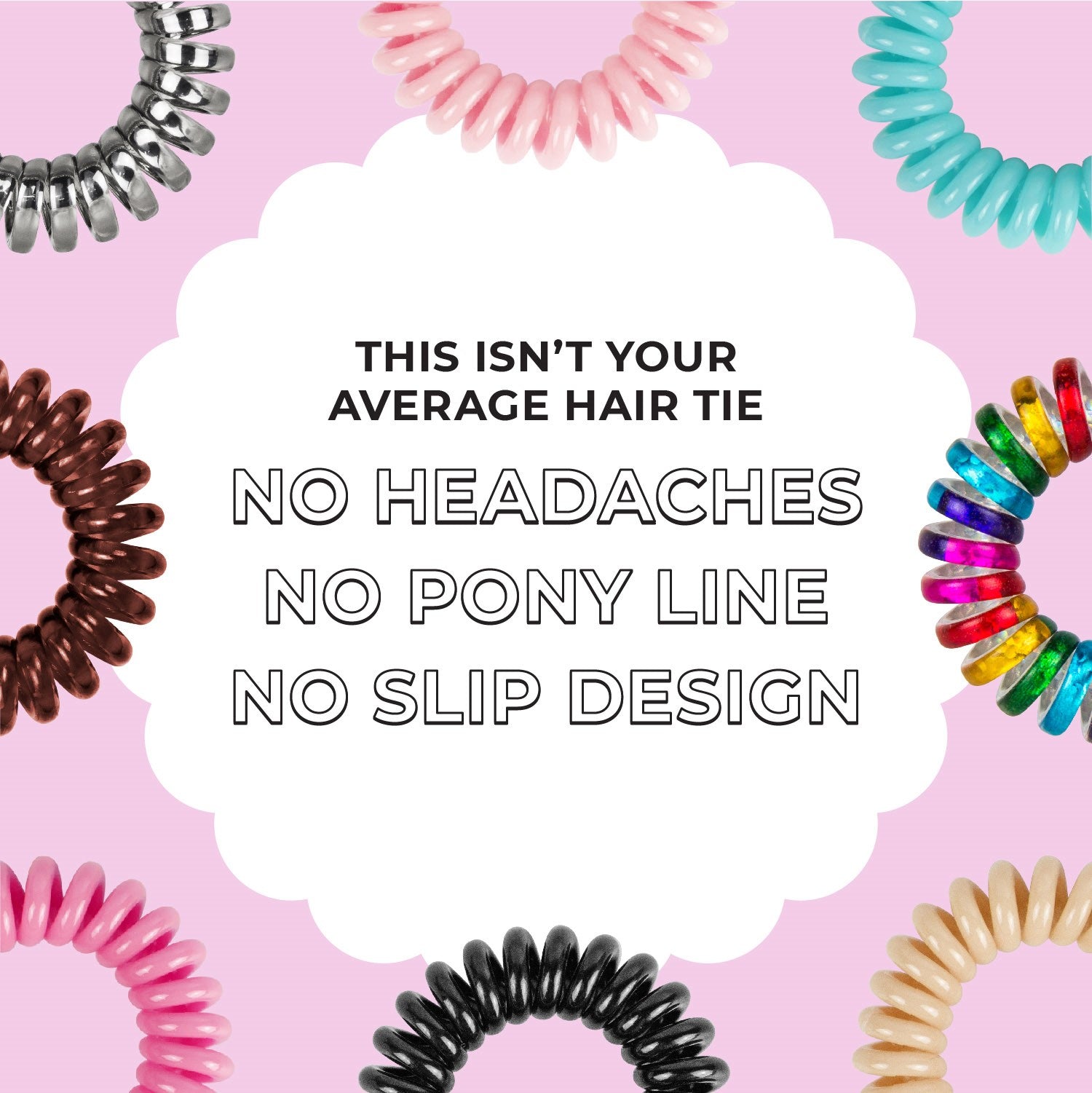 Lindo Swirlydo Small Hair Ties Display, Bright - 144pcs