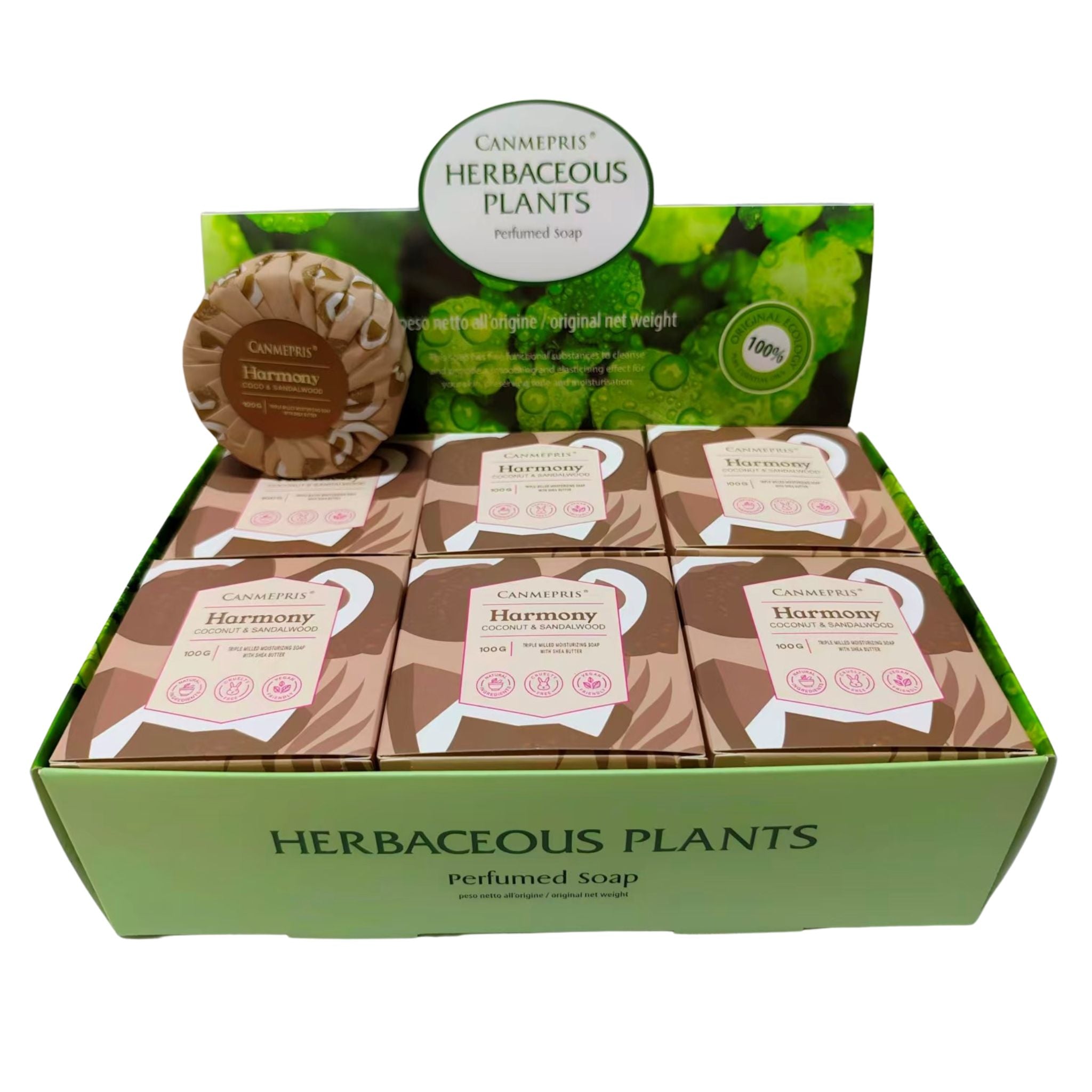 Canmepris Coco & Sandalwood Soap Display 100g - 12pcs