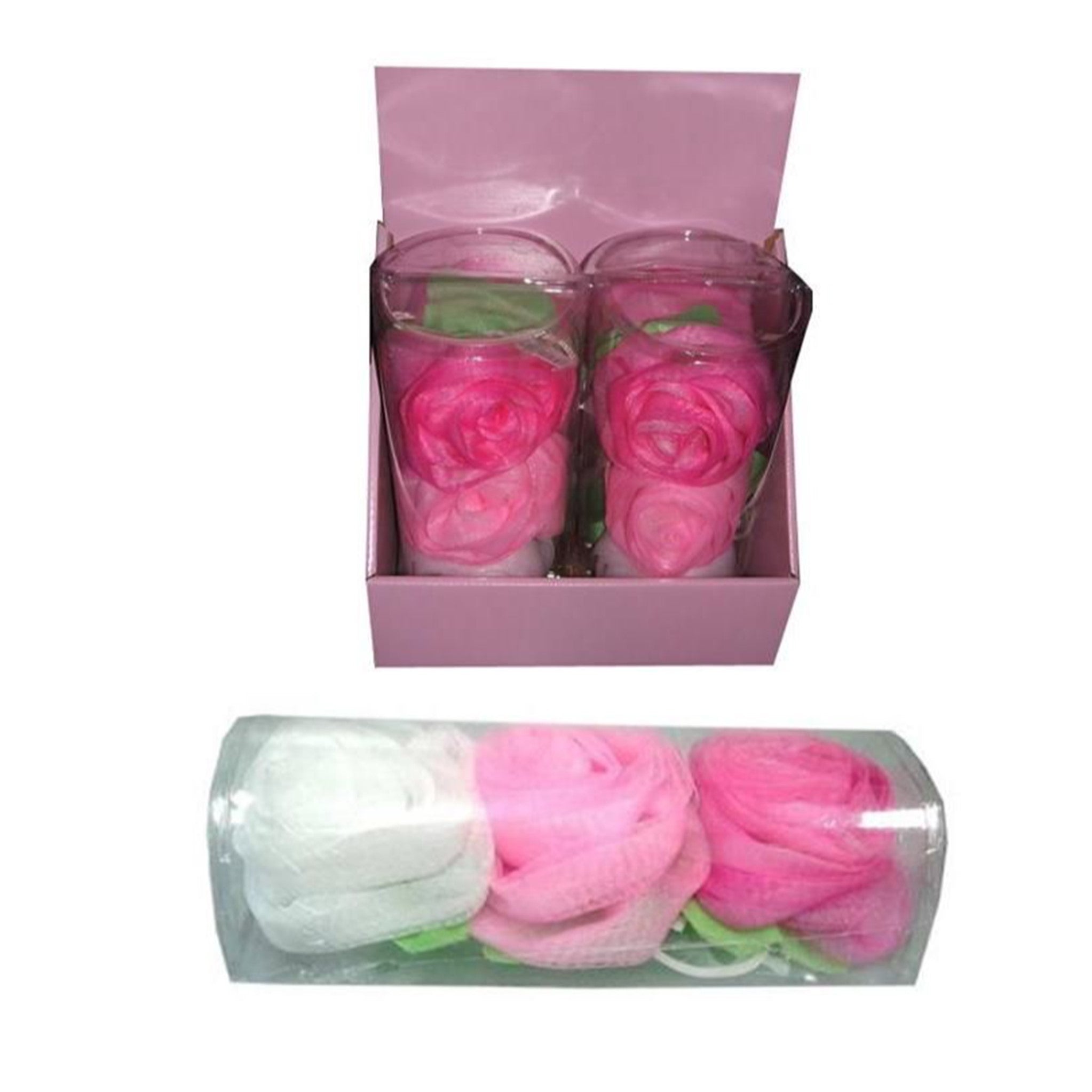 Bath Sponge Flowers Display - 4pcs