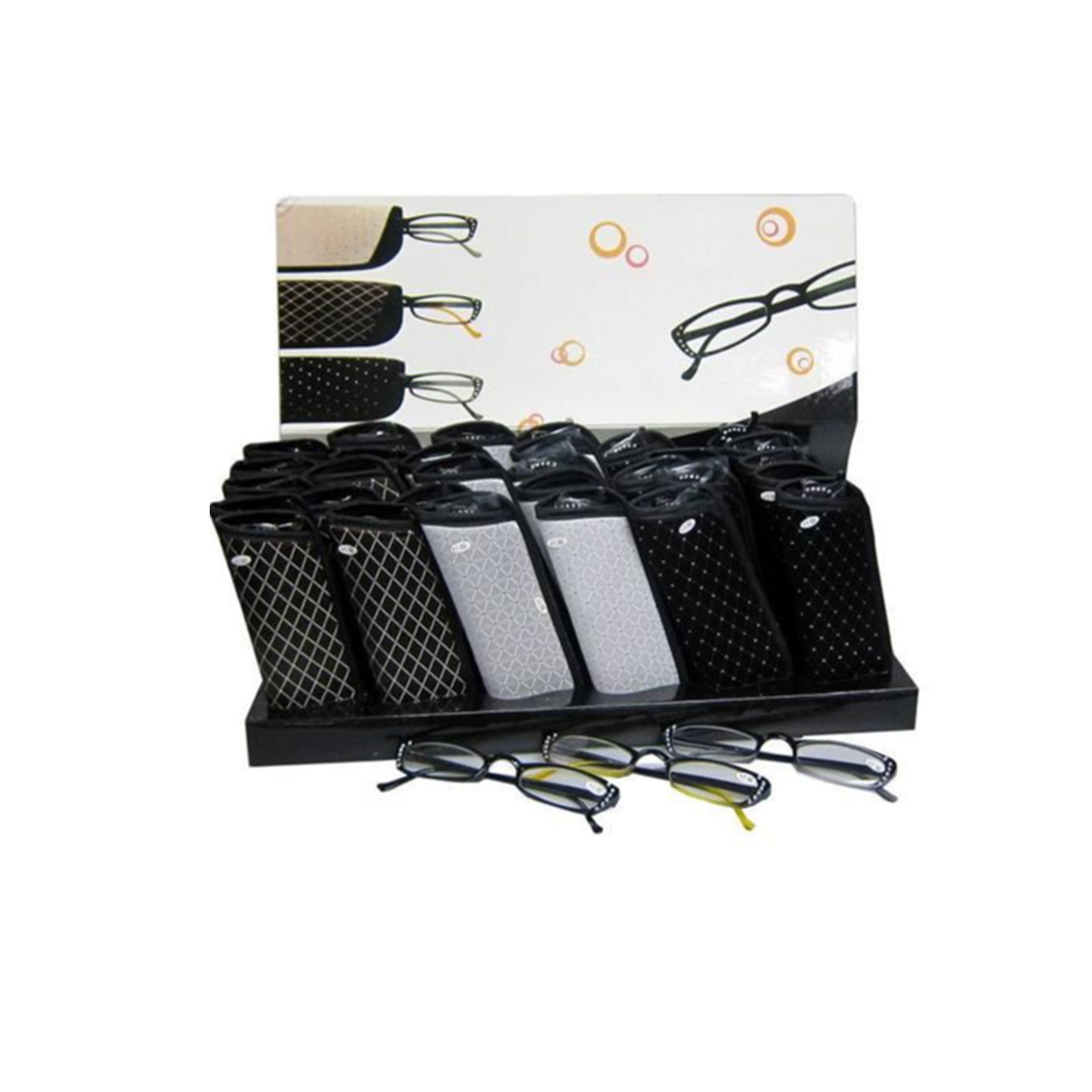 Reading Glasses In Bling Pouch Display - 30pcs