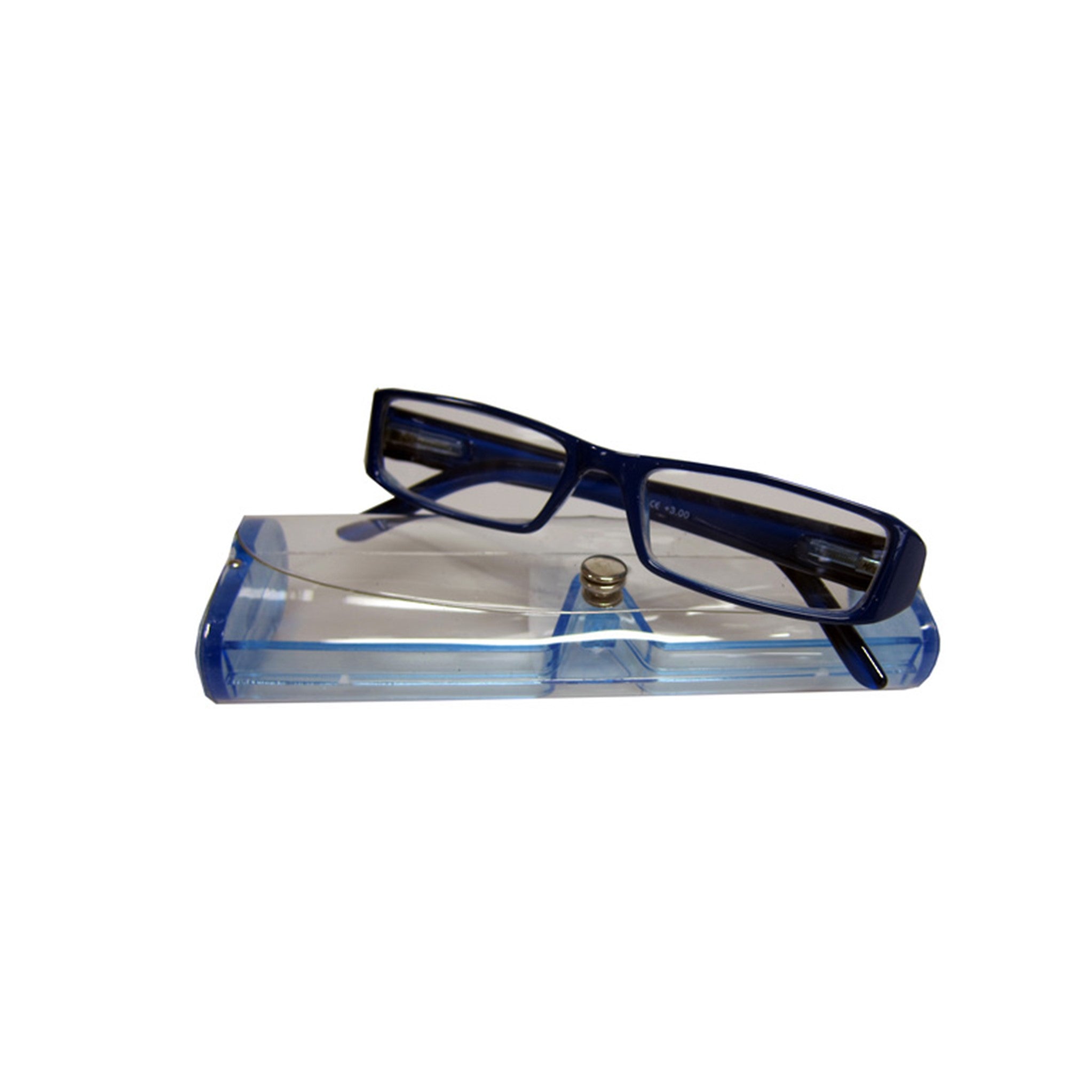 Reading Glasses Coloured In Case - Blue +2.00