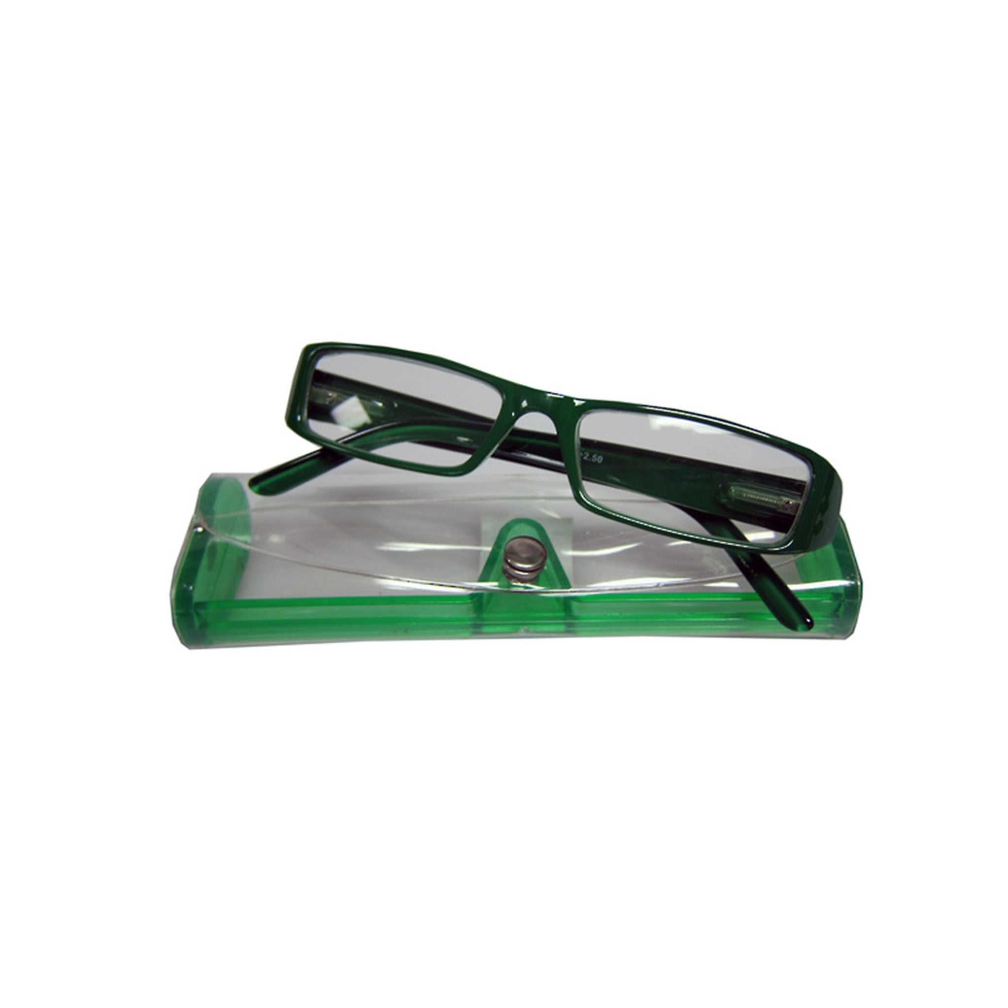 Reading Glasses Coloured In Case - Green +1.00