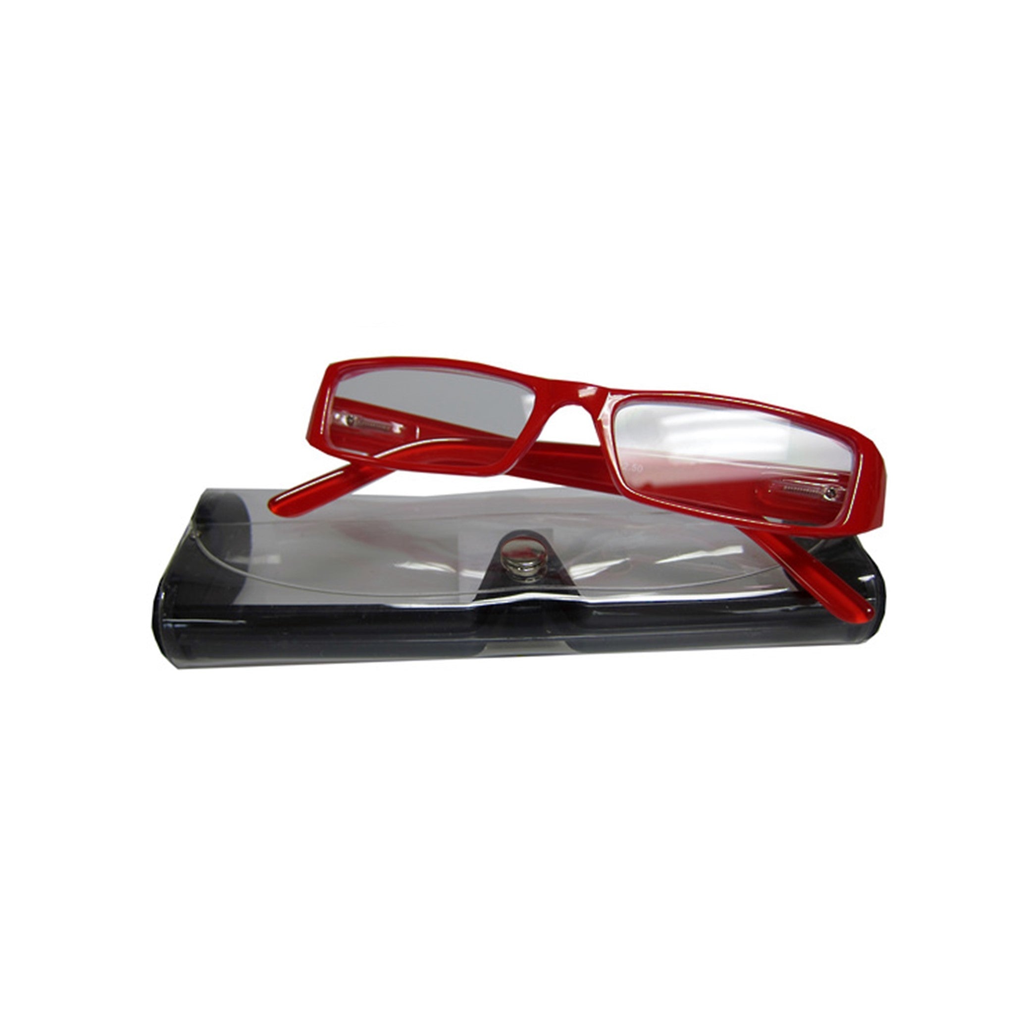 Reading Glasses Coloured In Case - Red +1.00