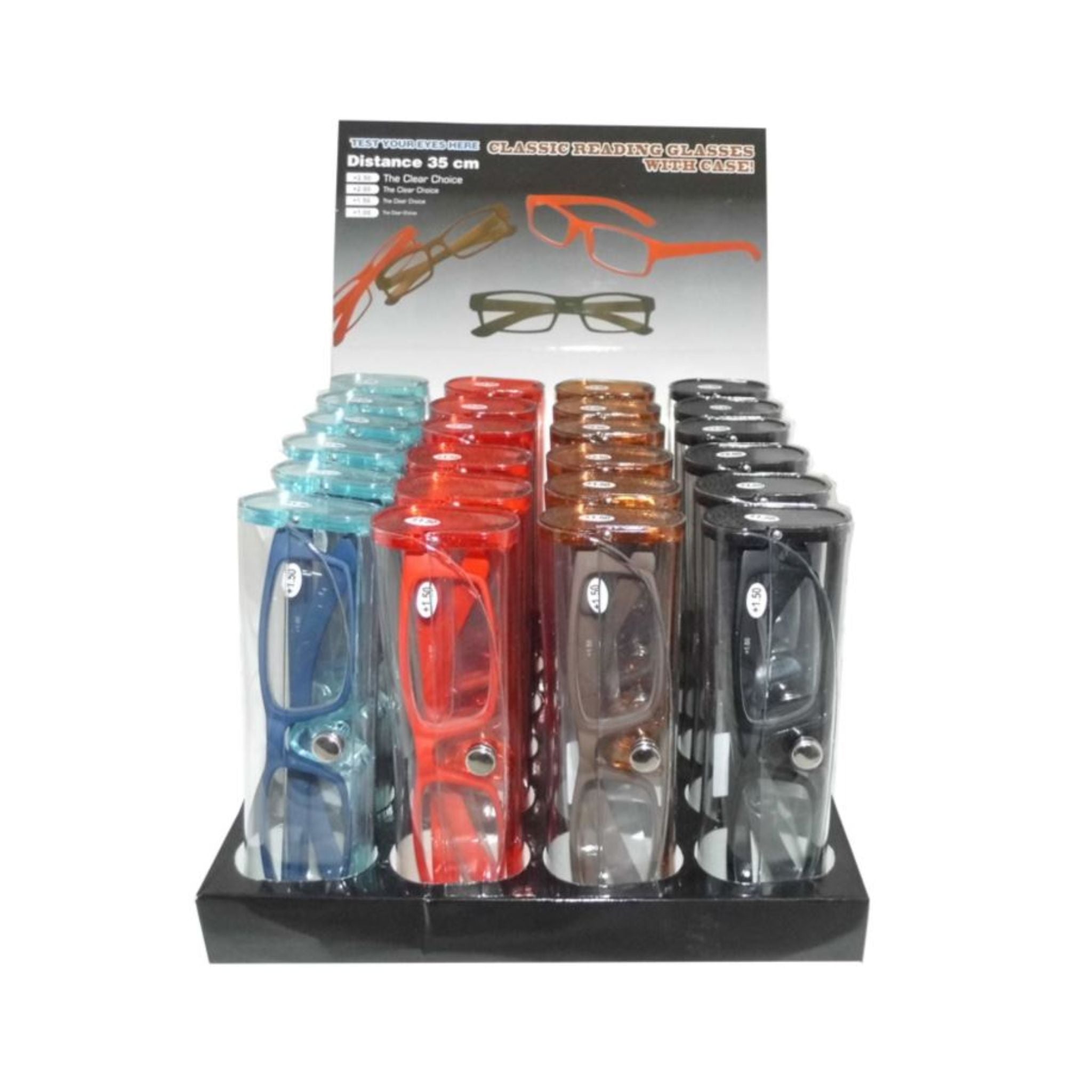 Coloured Reading Glasses In Clear, Soft Case 1.0 *SINGLES