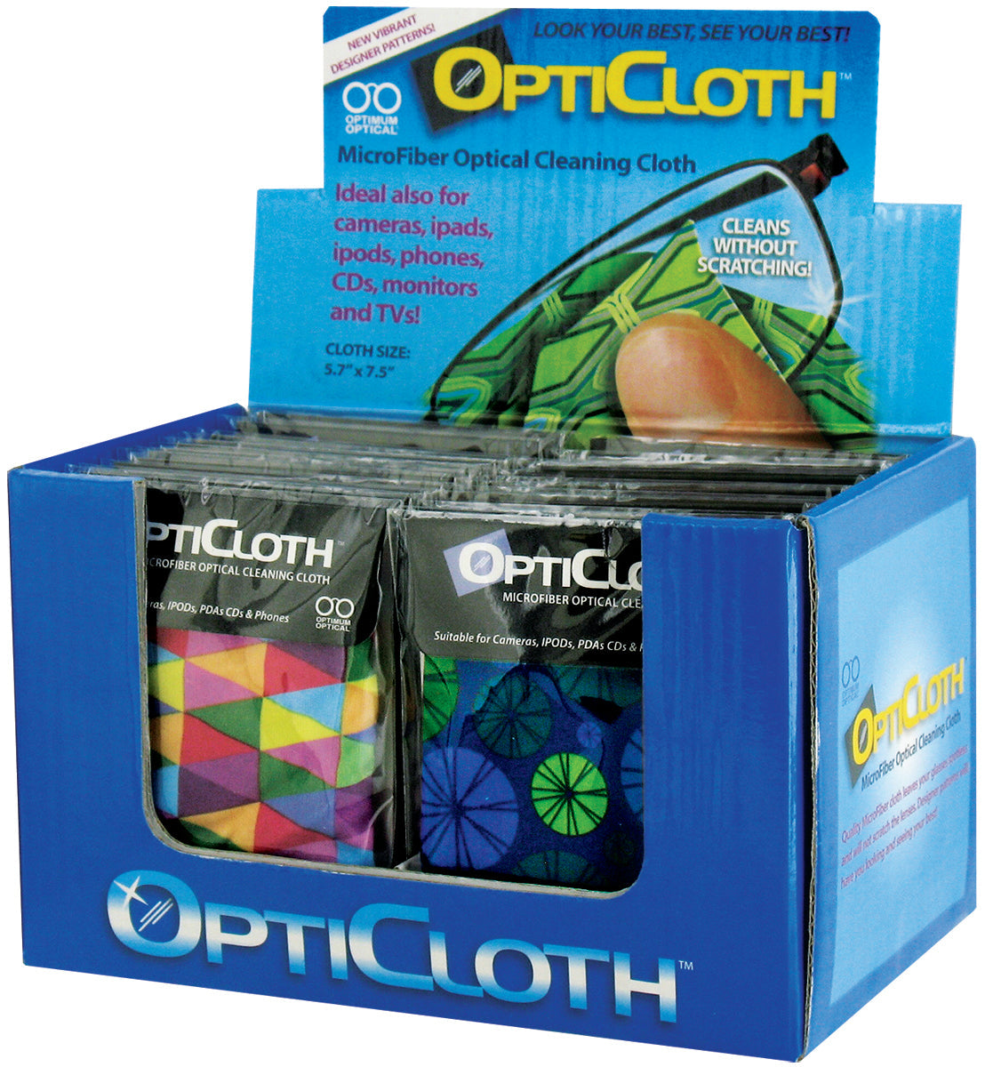 Opticloth Microfiber Cleaning Cloth Display - 24pcs