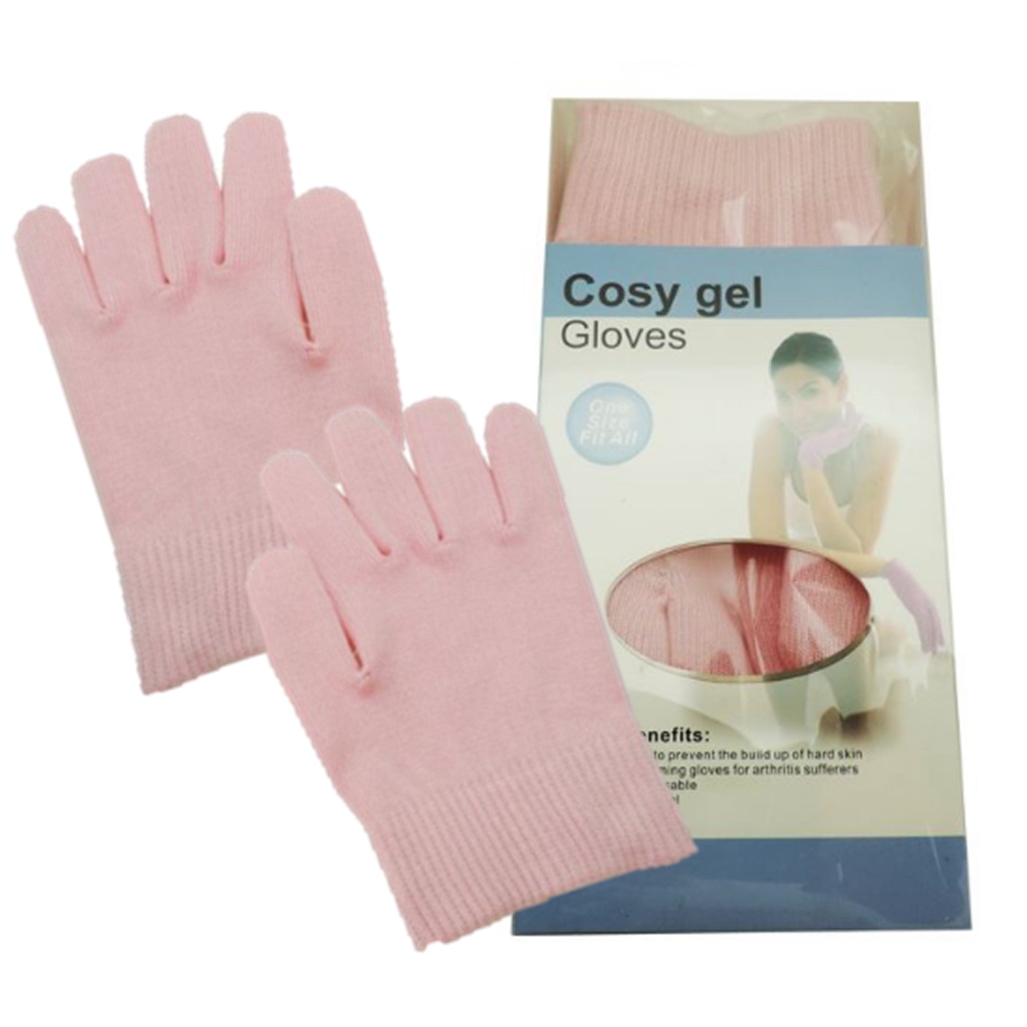 Moisturising Gel Gloves Pink Display - 12pcs