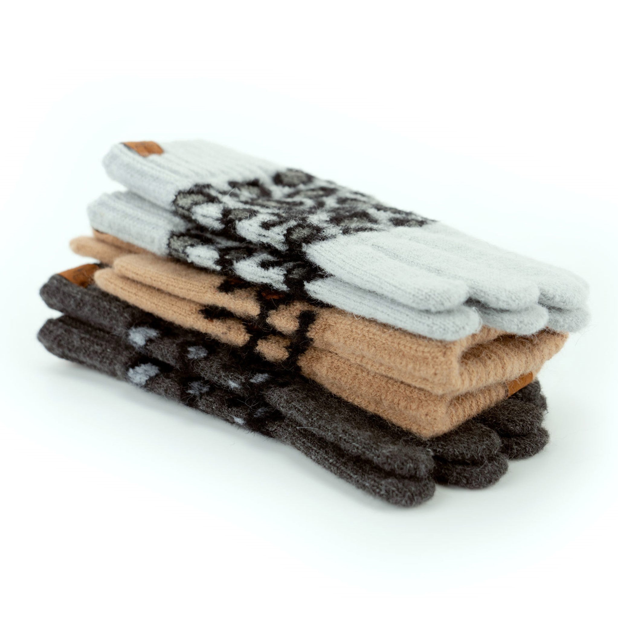 Britt's Knits Snow Leopard Gloves
