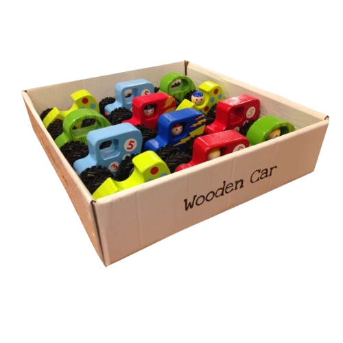 Small Wooden Cars Display - 12pcs