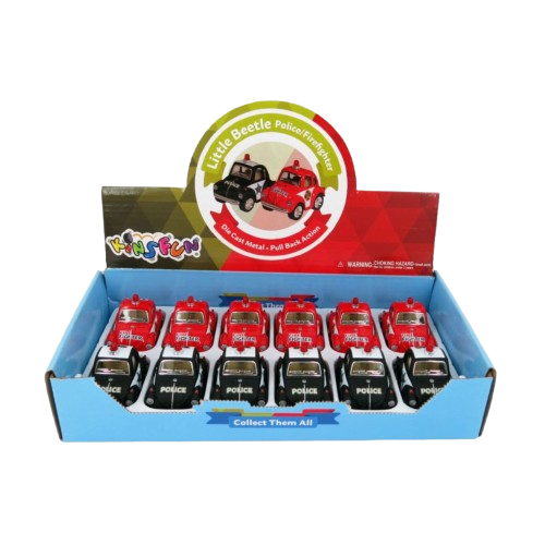 Little Beetle Police/Fire Car Display - 12pcs
