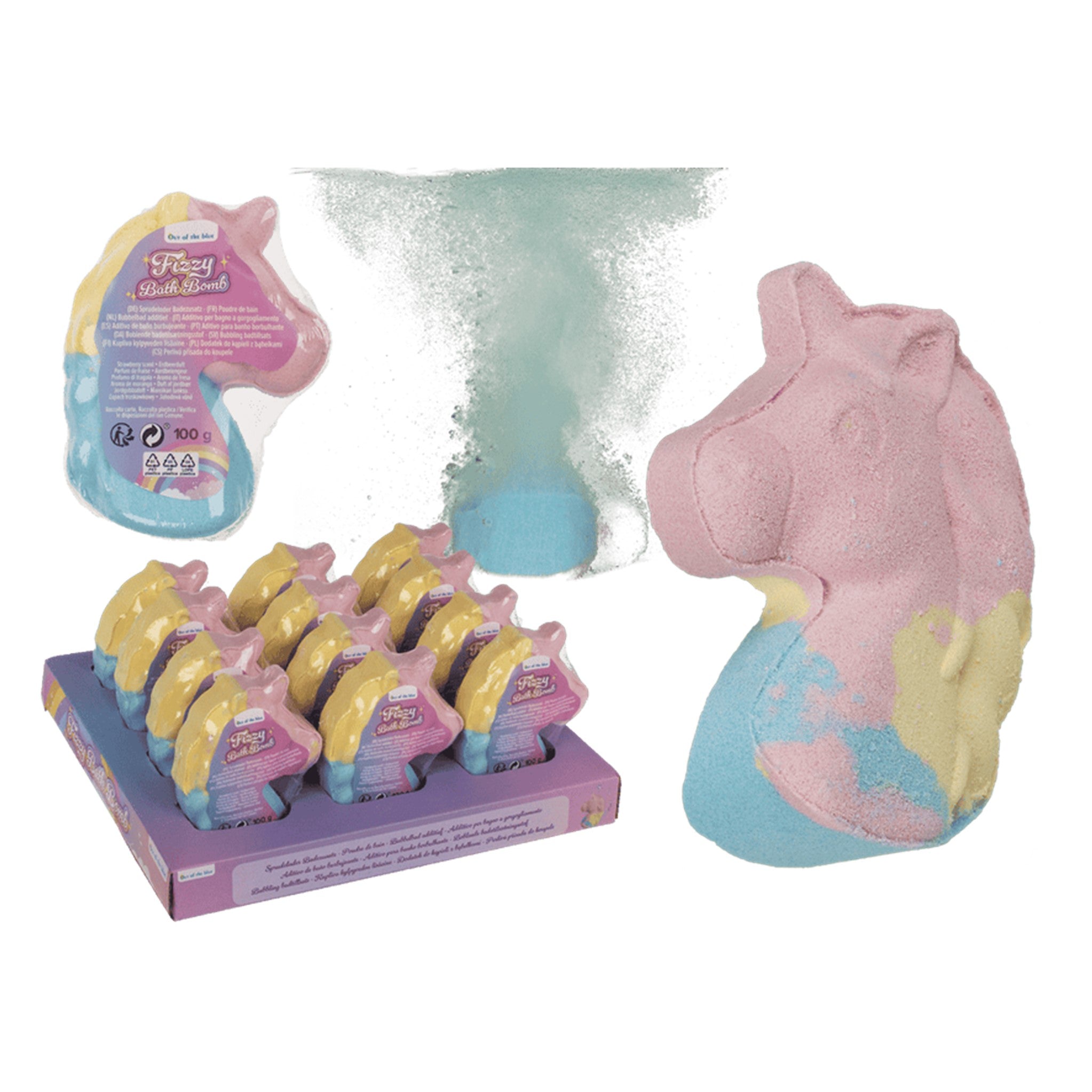 Unicorn Fizzy Bath Bomb Display - 12pcs