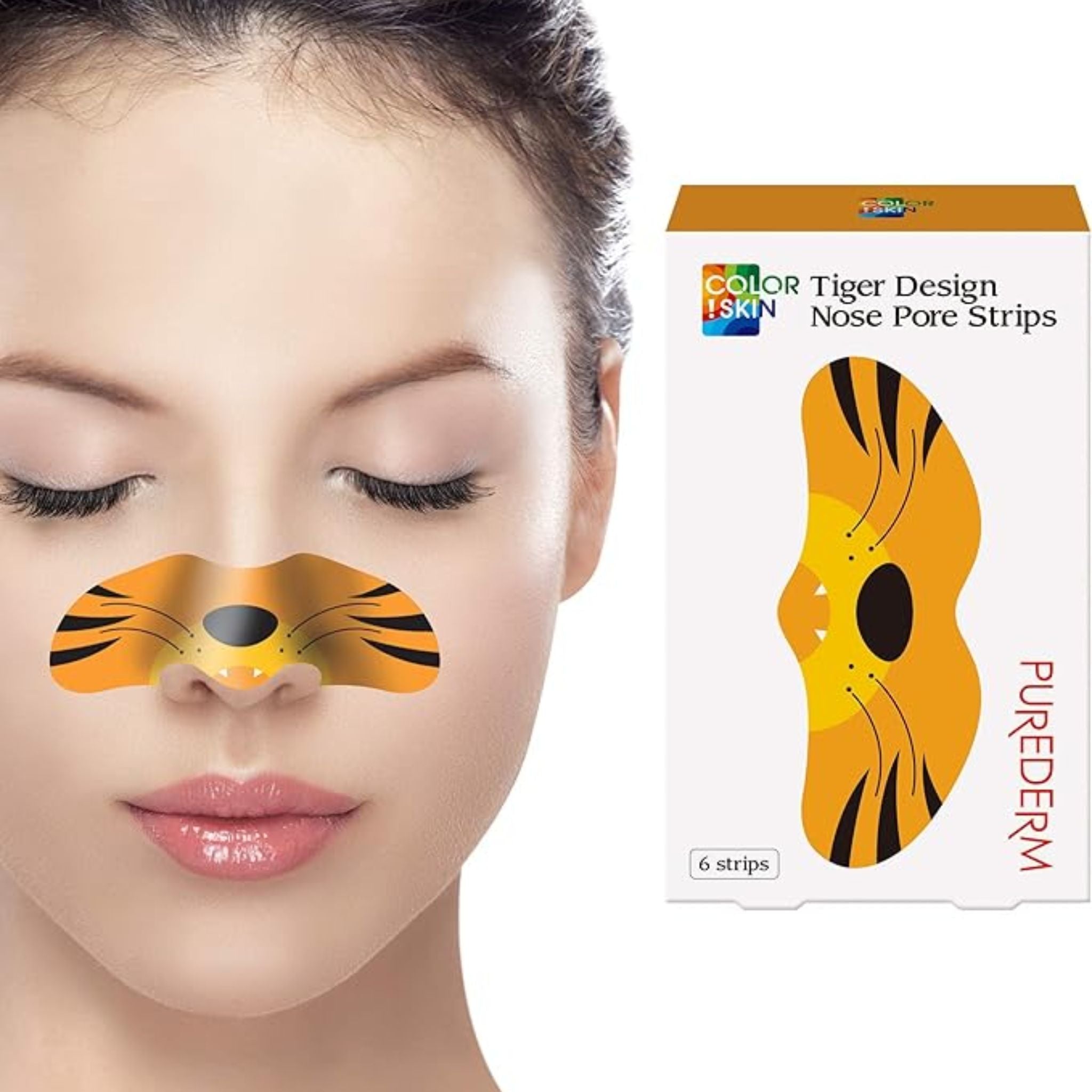 Purederm COLOR!SKIN Tiger Design Nose Pore Strips