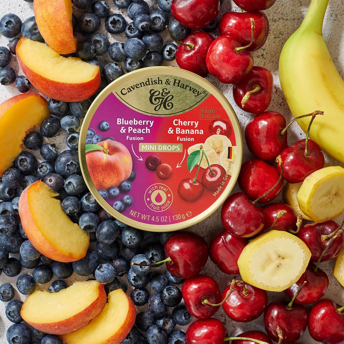 Cavendish & Harvey Blueberry and Peach 130g