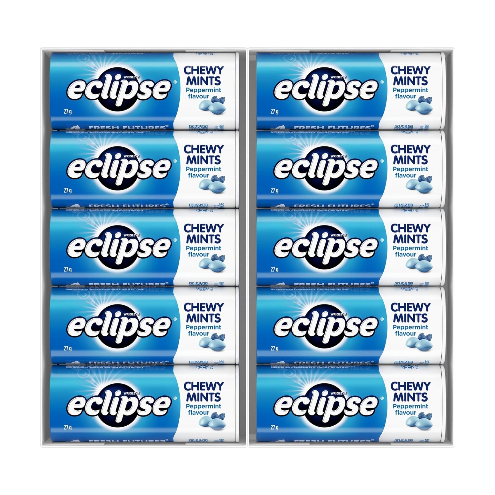 Eclipse Chewy Peppermint Mints Tin Display - 20pcs