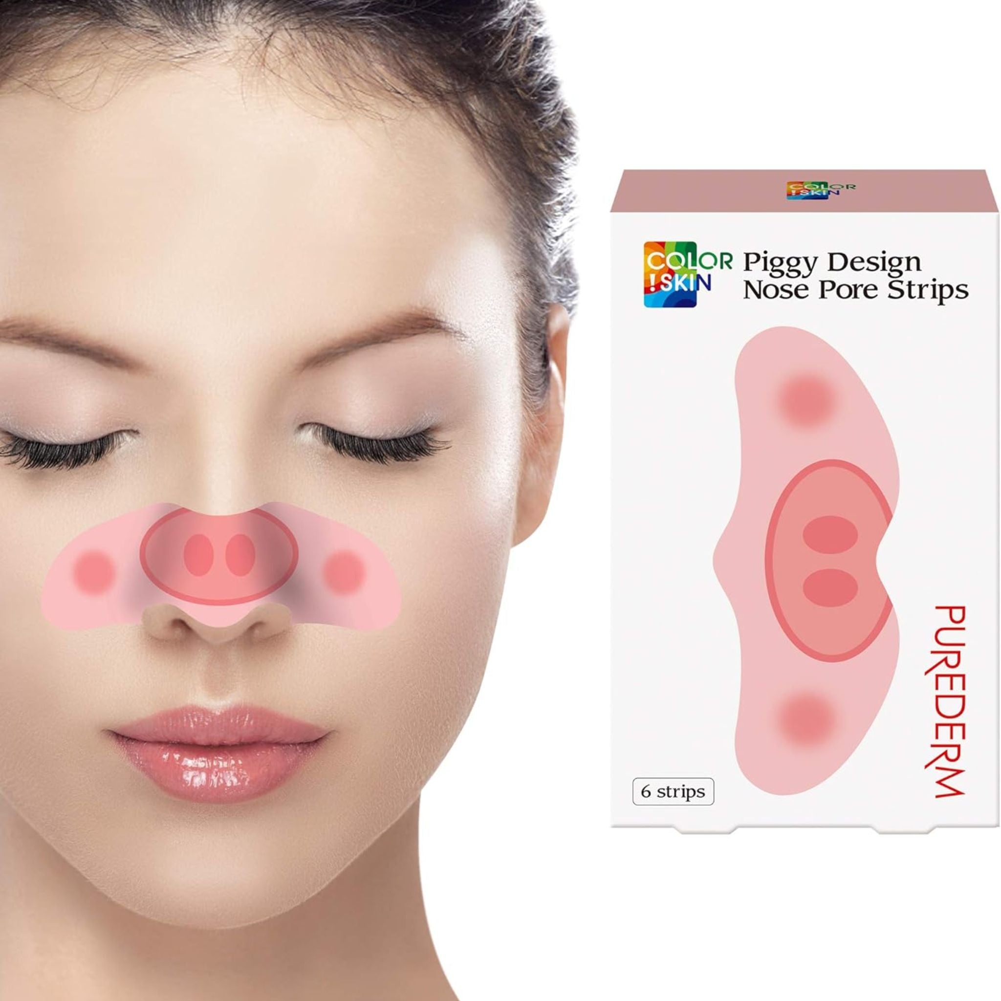 Purederm COLOR!SKIN Piggy Design Nose Pore Strips