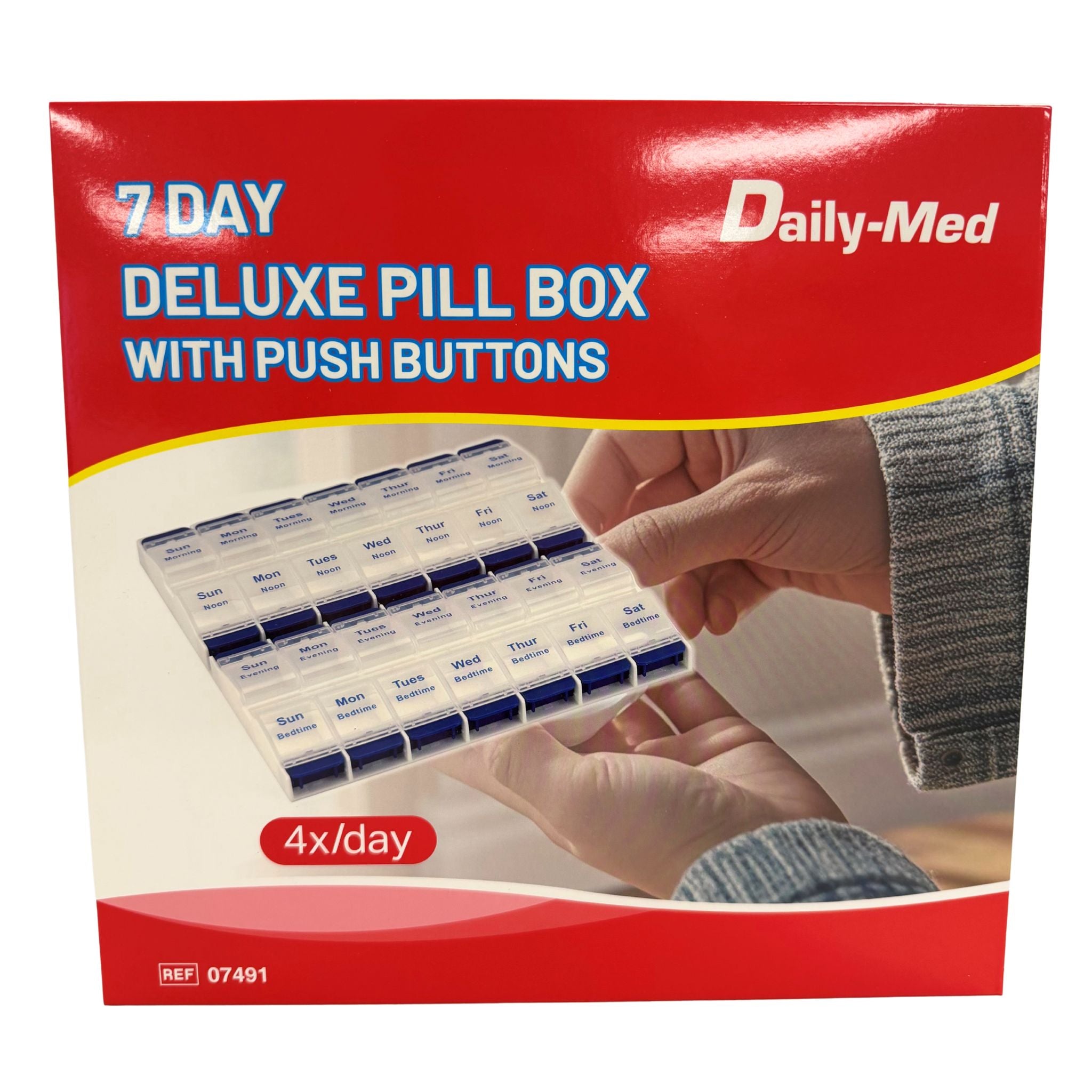 Daily-Med Deluxe 7 Day Pill Box Push Button