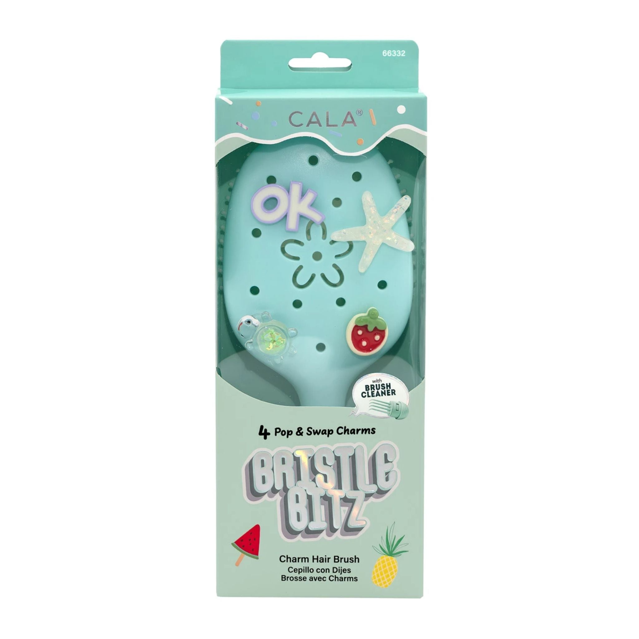 Cala Bristle Blitz Charm Hair Brush - Light Blue