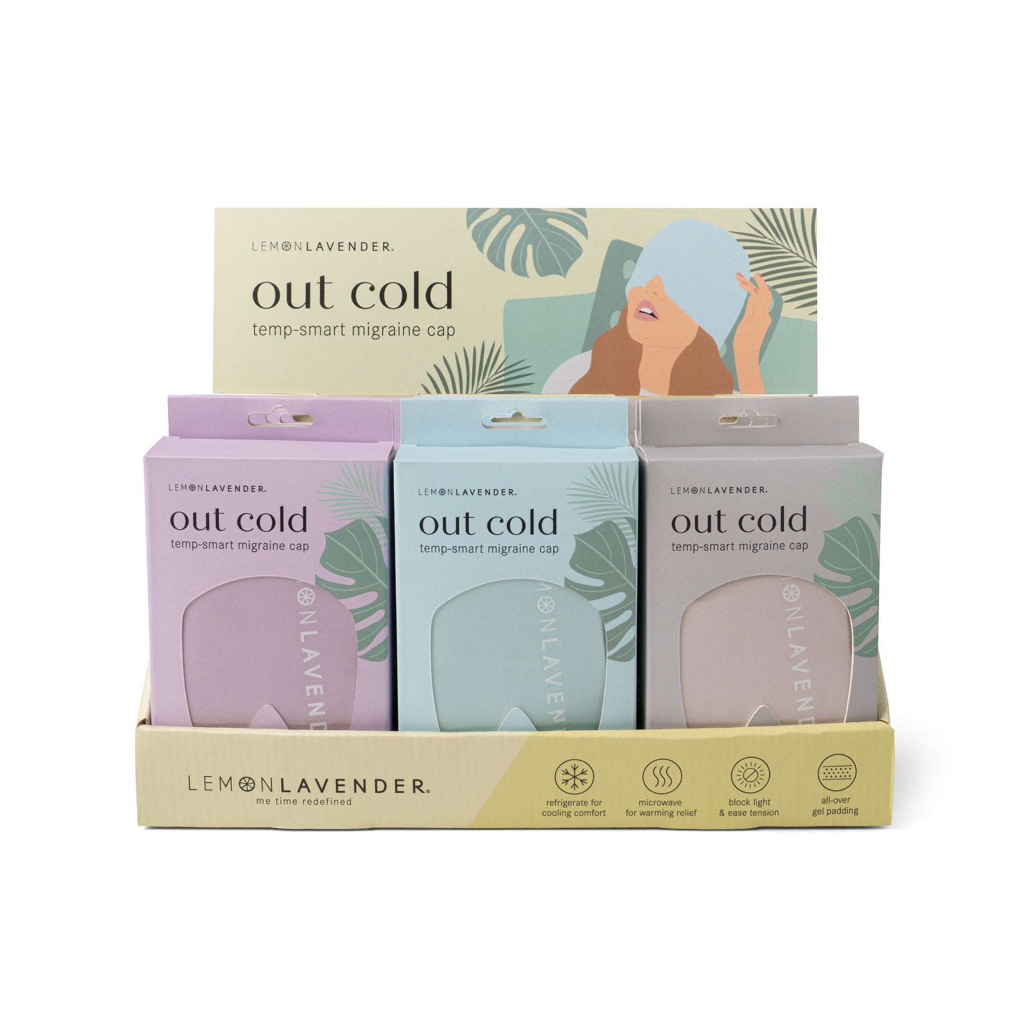 Lemon Lavender Out Cold Temp-Smart Migraine Cap Pack 12pcs