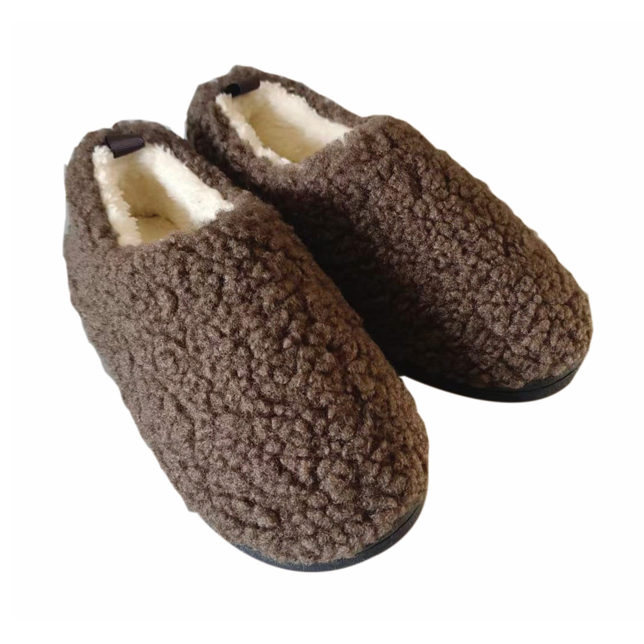 Womens Slippers Dark Brown Full Back Medium (Size 7 - 8)
