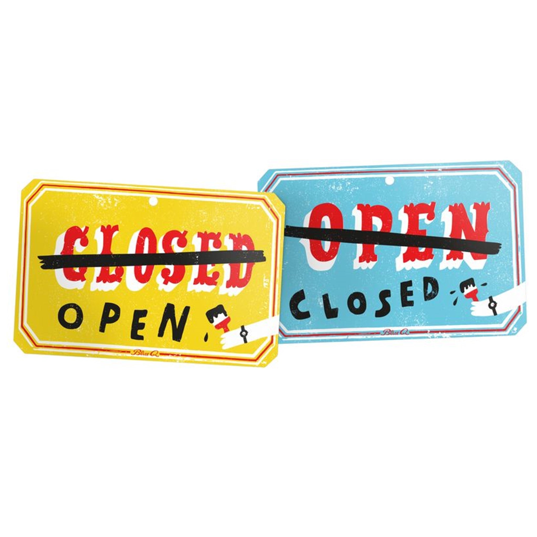 Blue Q Open/Closed Sign
