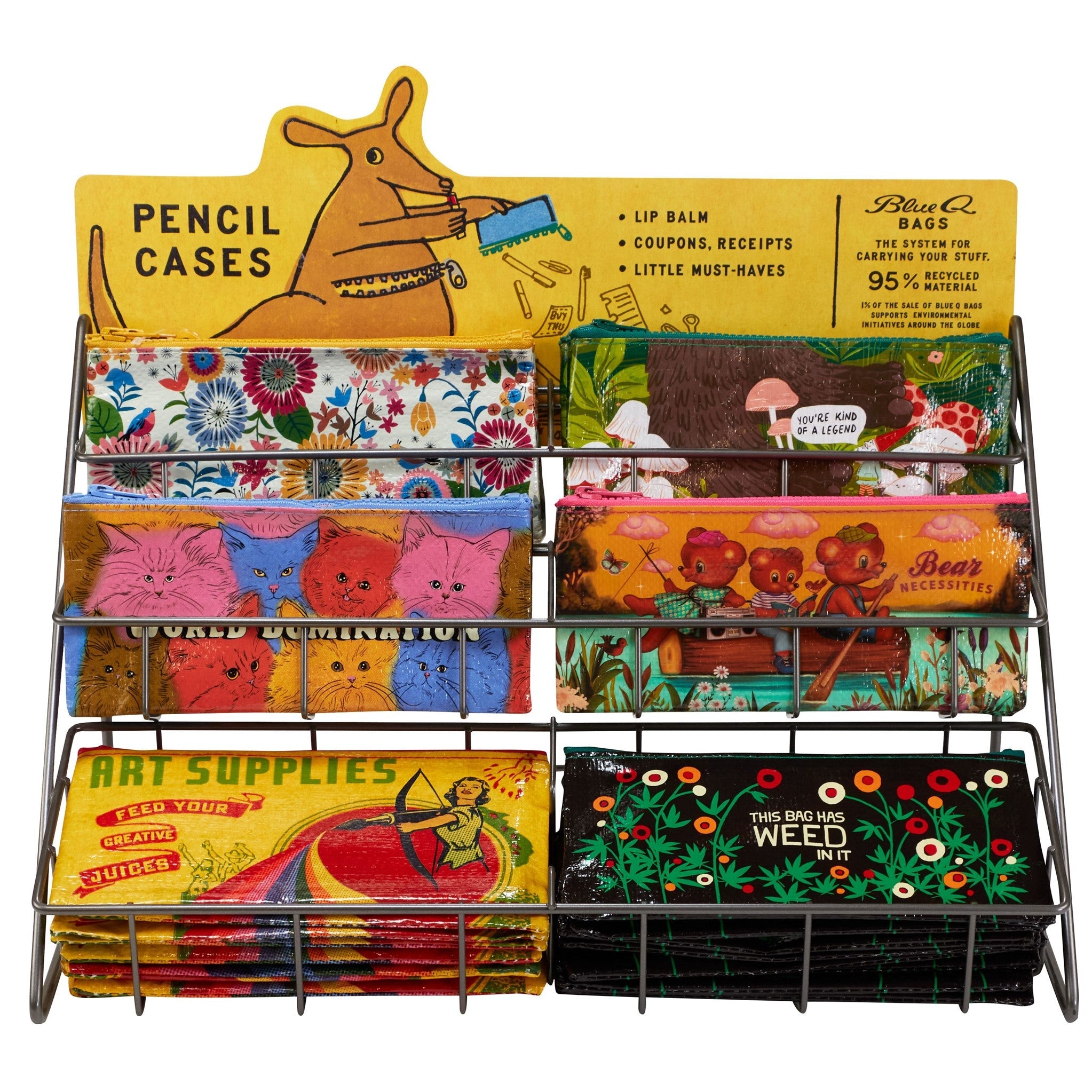 Blue Q Pencil Case Display - 36pcs