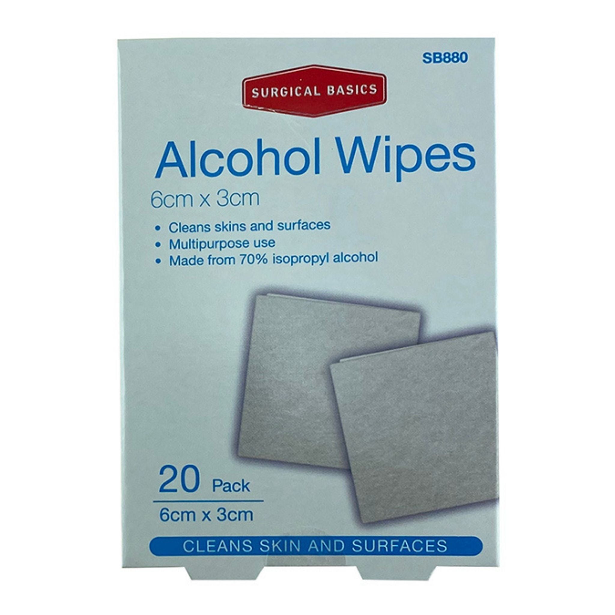 SB Alcohol Wipes 20pk Disp - 8pcs