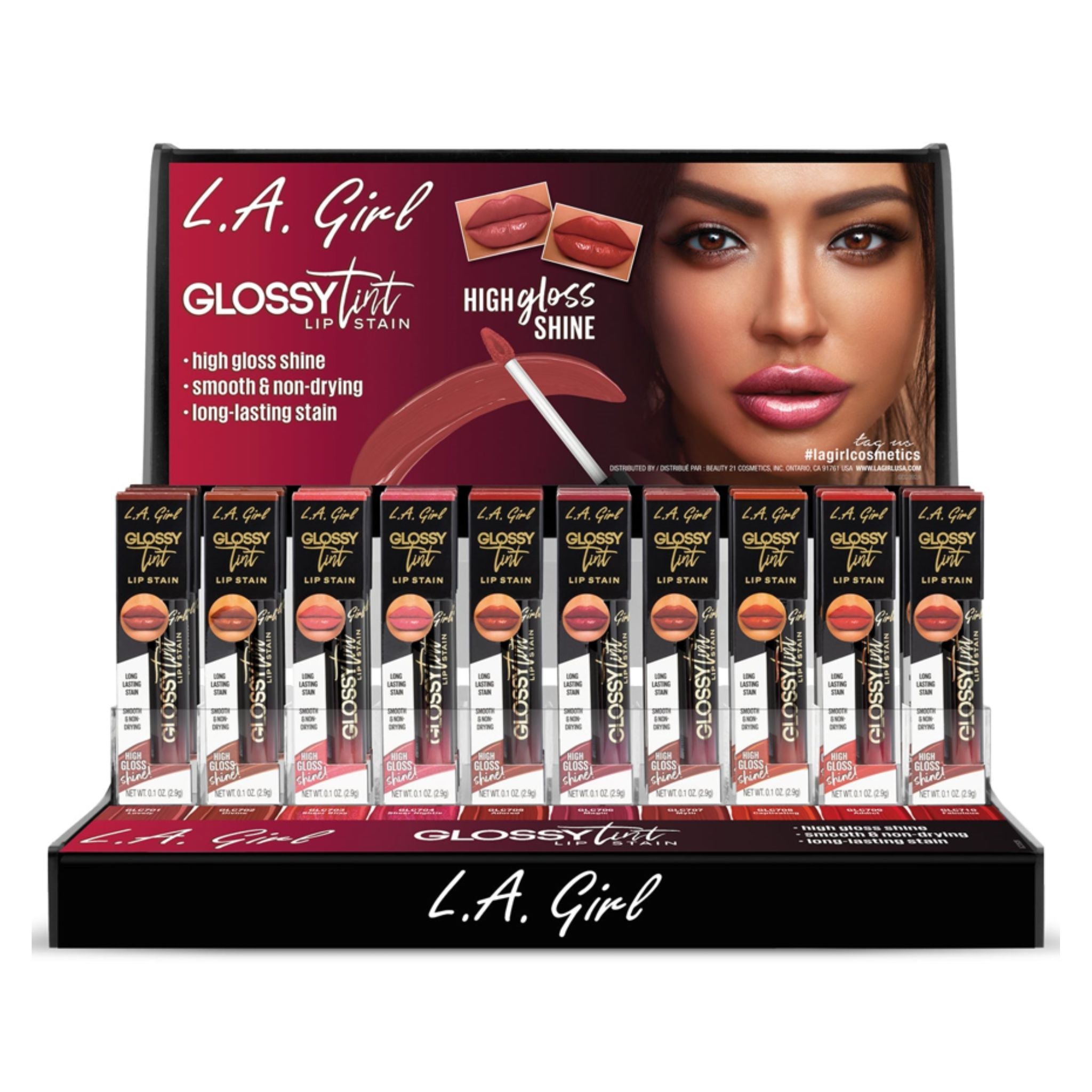 Glossy Tint Lip Stain Display - 60pcs