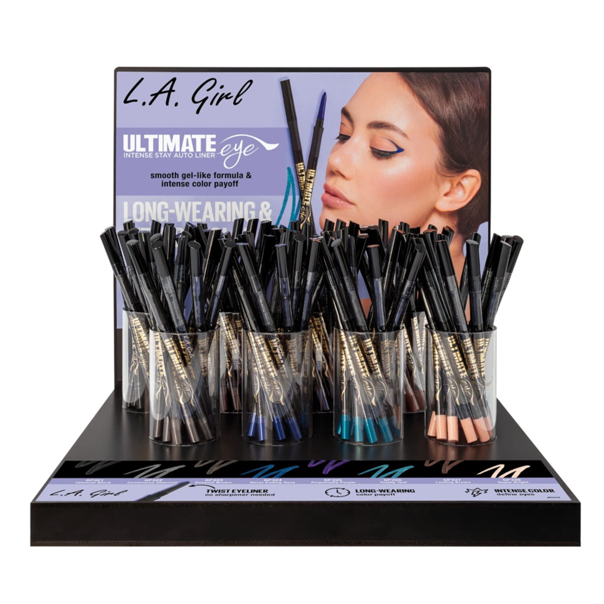 LA Girl Ultimate Auto Eyeliner Display - 96pcs