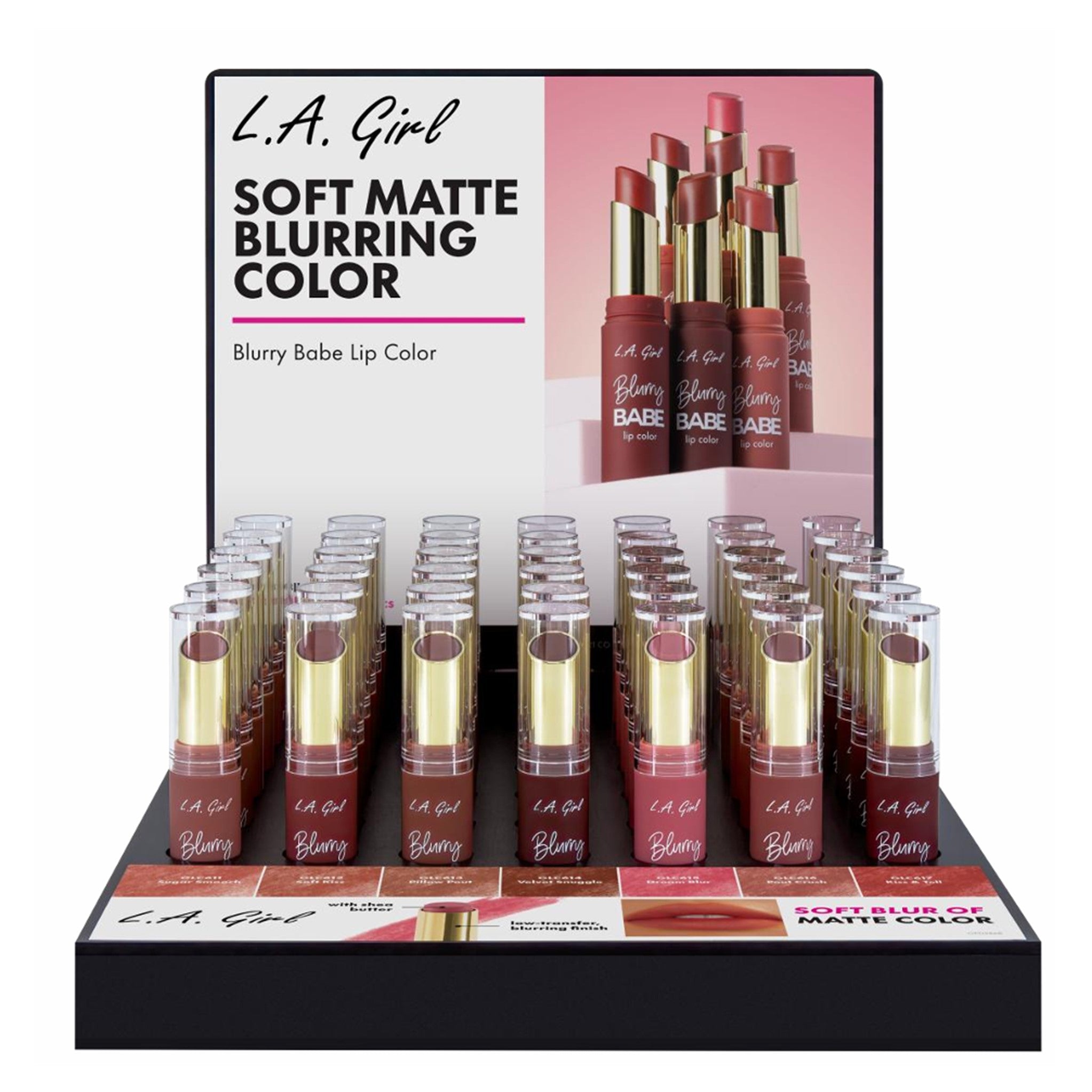 LA Girl Blurry Babe Lip Color Display - 42pcs
