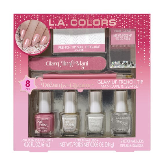 L.A. Colors - Glam Time Manicure & Gems Set Disp - 24pcs