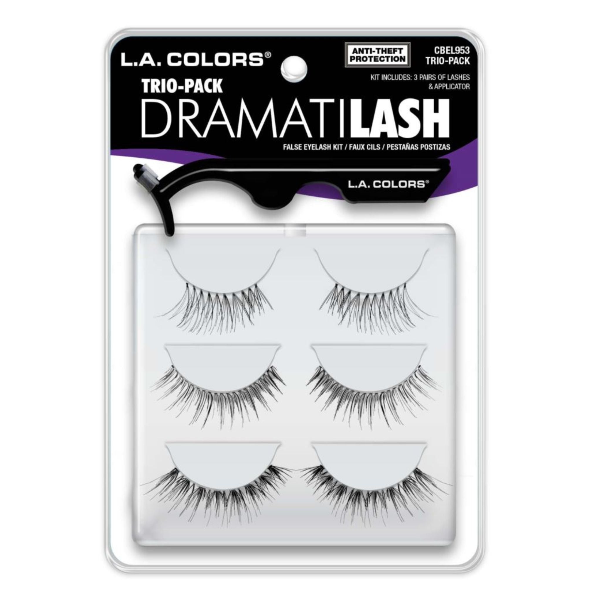 LA Colors Dramatilash - Trio-Pack 3 pairs w/ Applicator