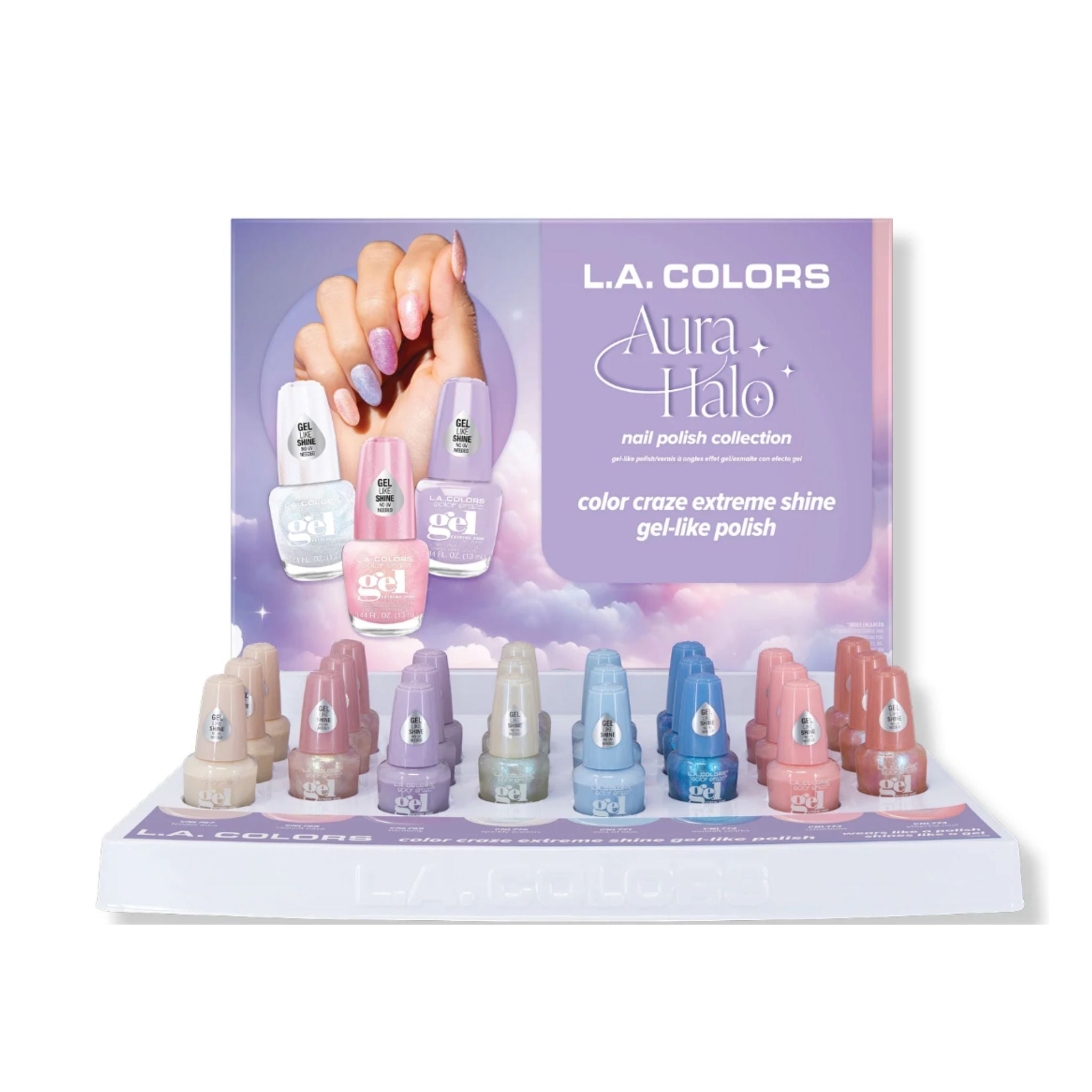 LA Colors - Aura Halo Gel-Like Polish Display - 24pcs