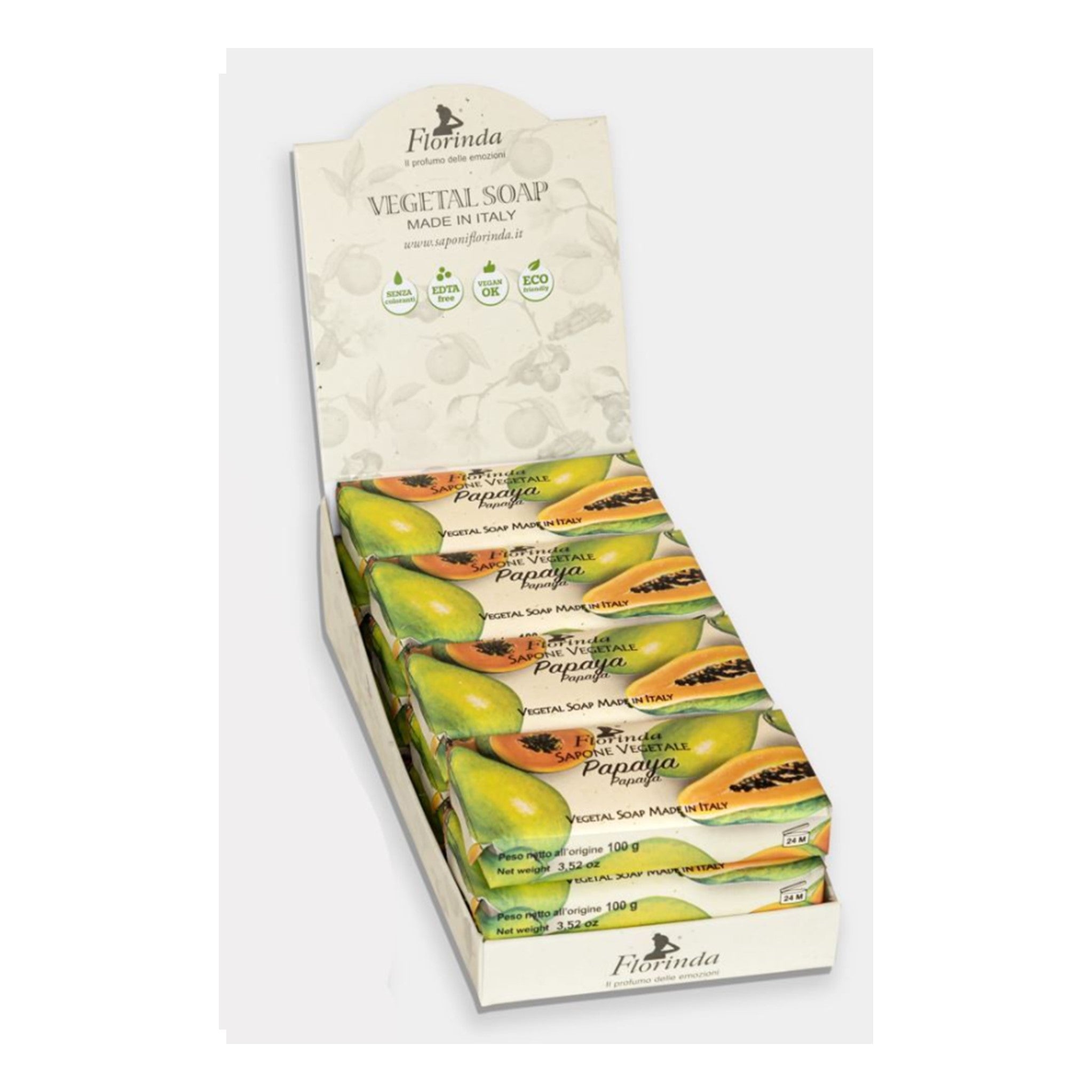 Papaya Soap Display 100g - 12pcs