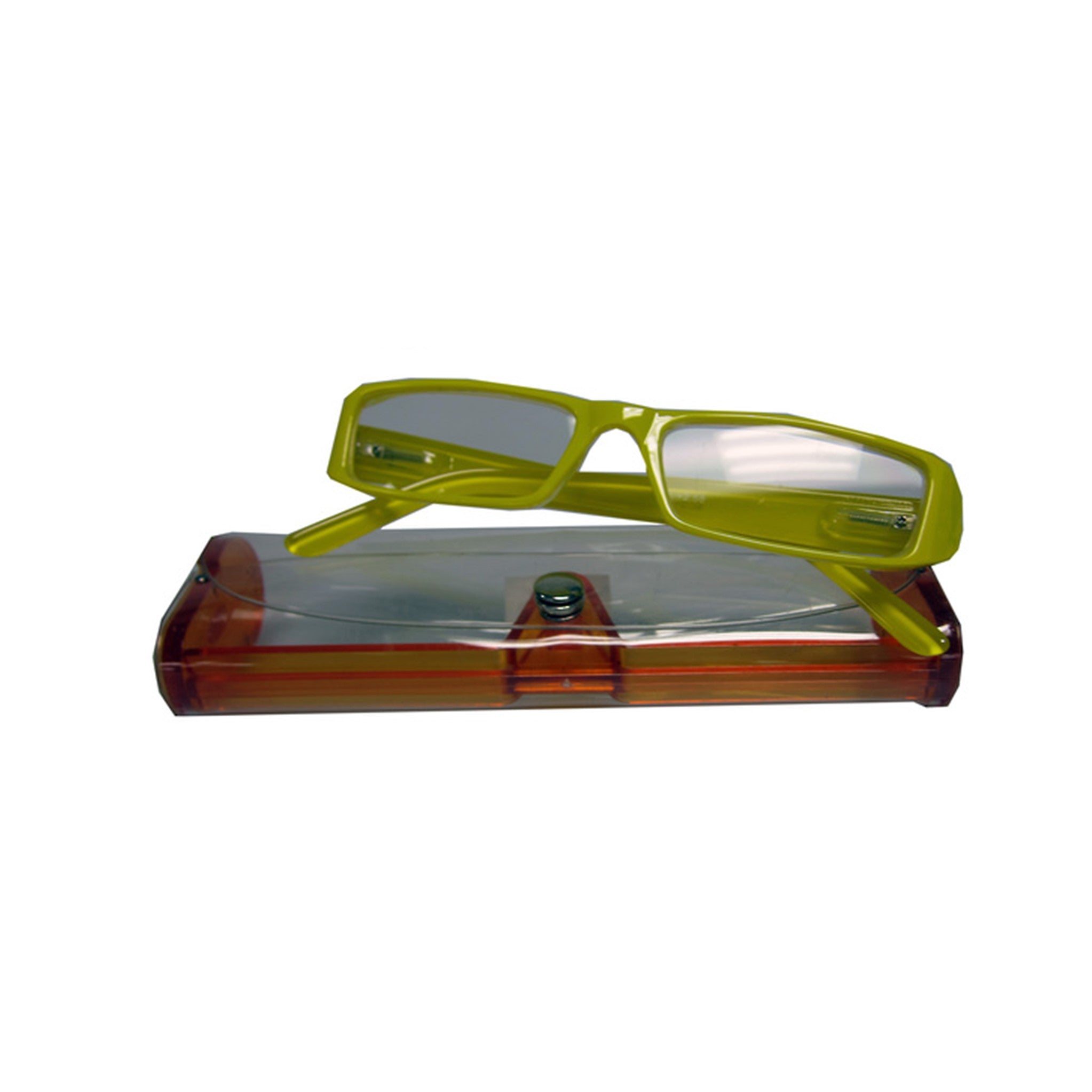 Reading Glasses Coloured In Case - Yellow +2.00