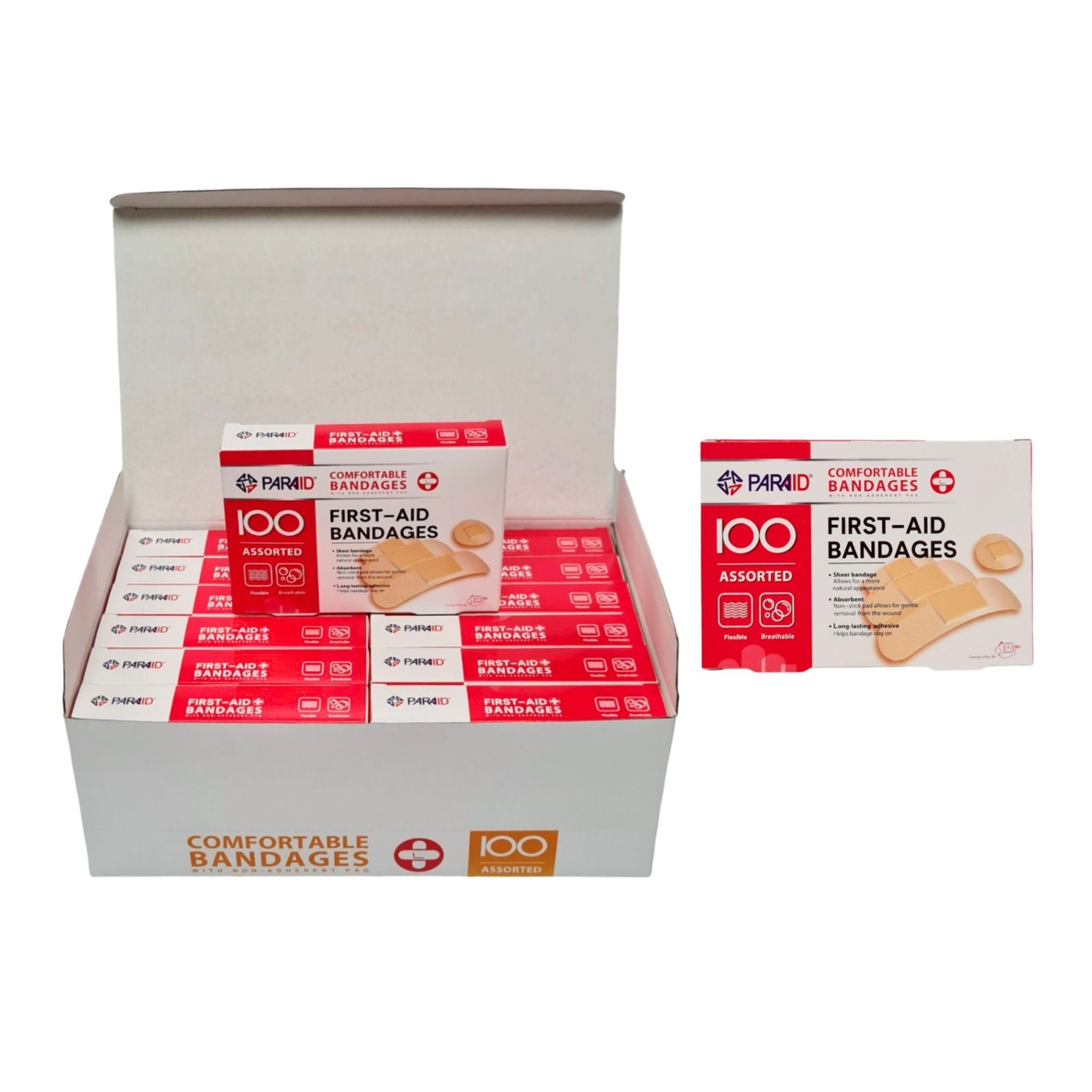 First Aid Plasters Mixed Sizes Display - 12pcs