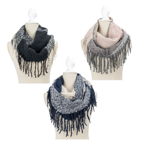 Britt's Knits Fringe Infinity Scarf Pack - 24pcs