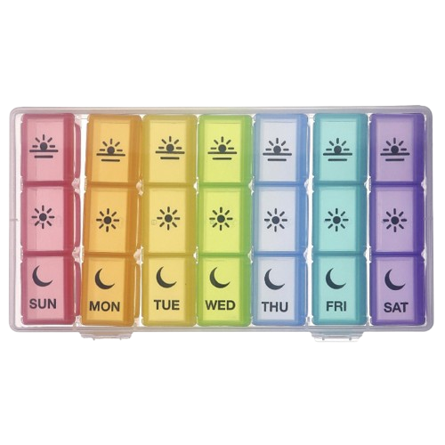 Acu-Life Ezy Dose Rainbow 4x/Day Weekly Pill Planner