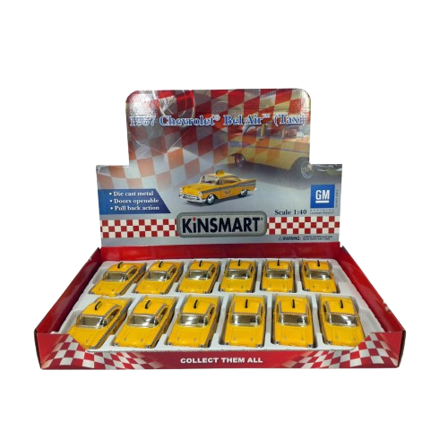 1957 Chevrolet Bel Air Taxi Car Display - 12pcs