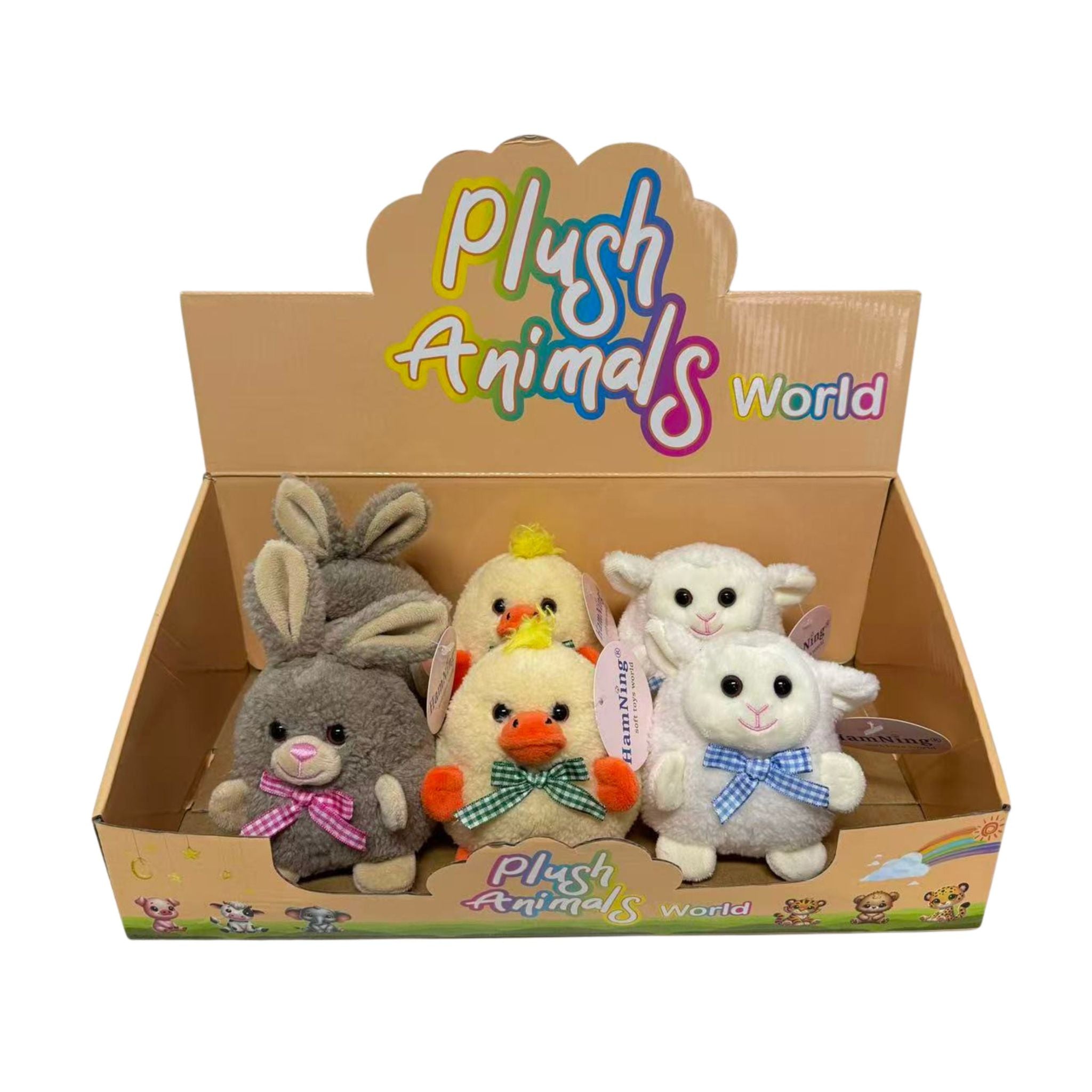 Plush Farm Animal Display - 12pcs