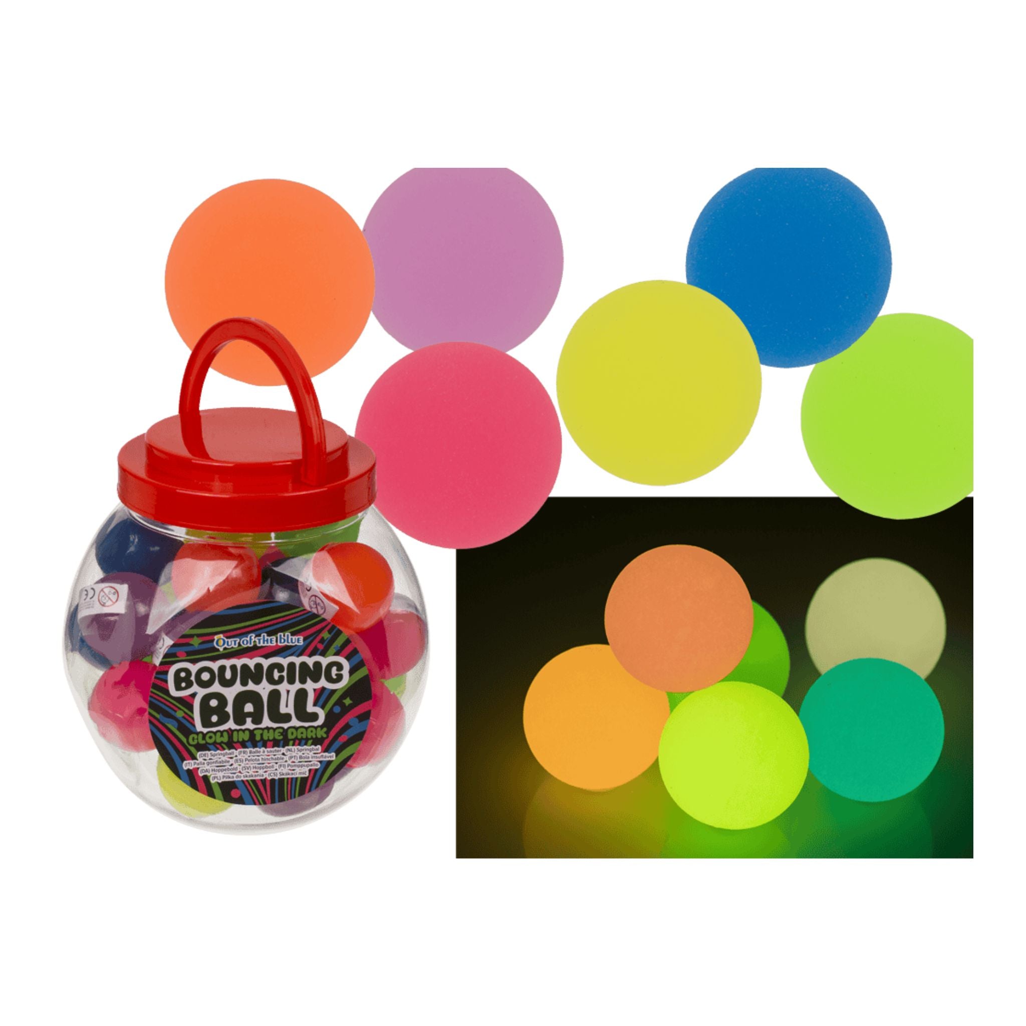 Bouncing Ball Glow in the Dark Display - 30pcs