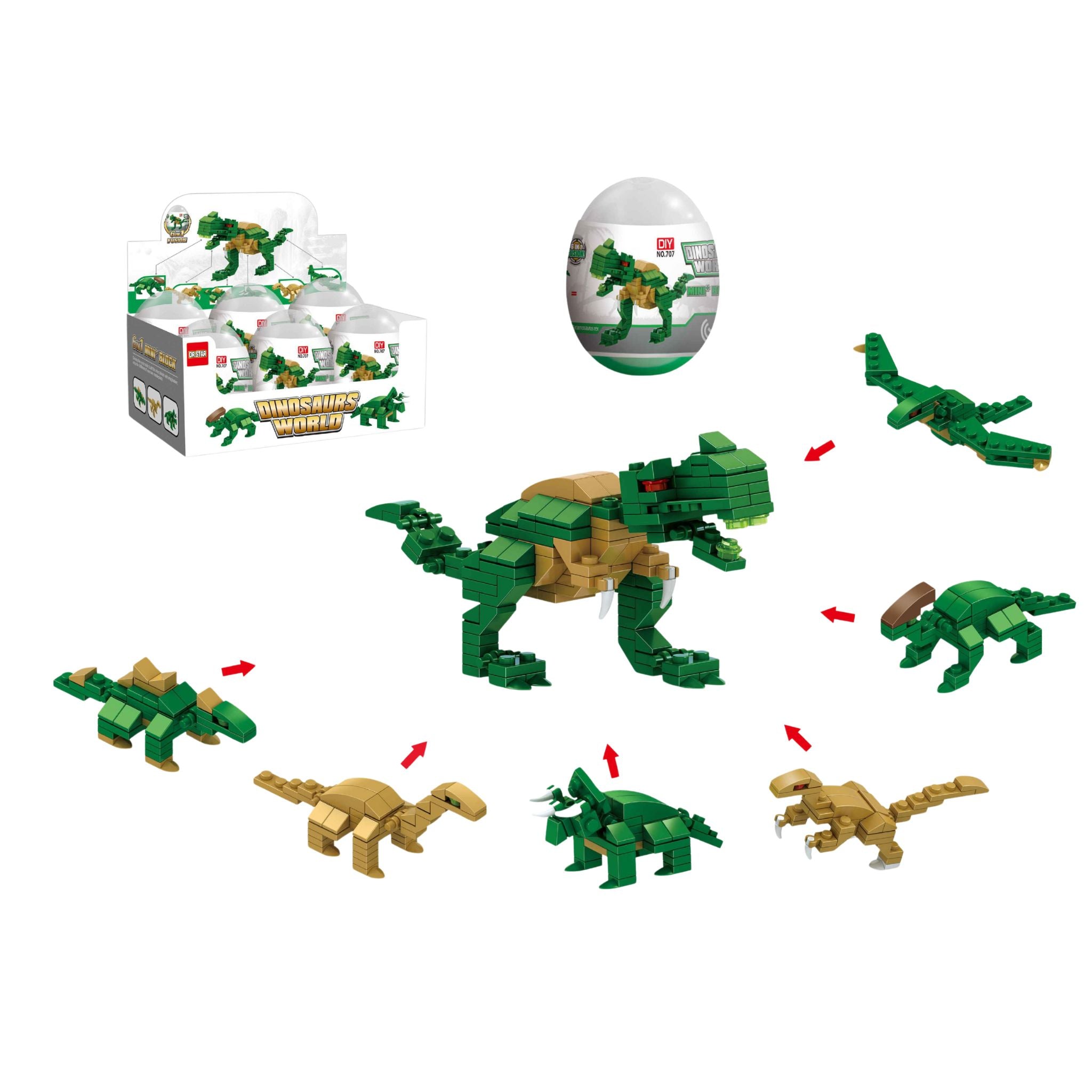 Dino Blocks  Display - 6pcs
