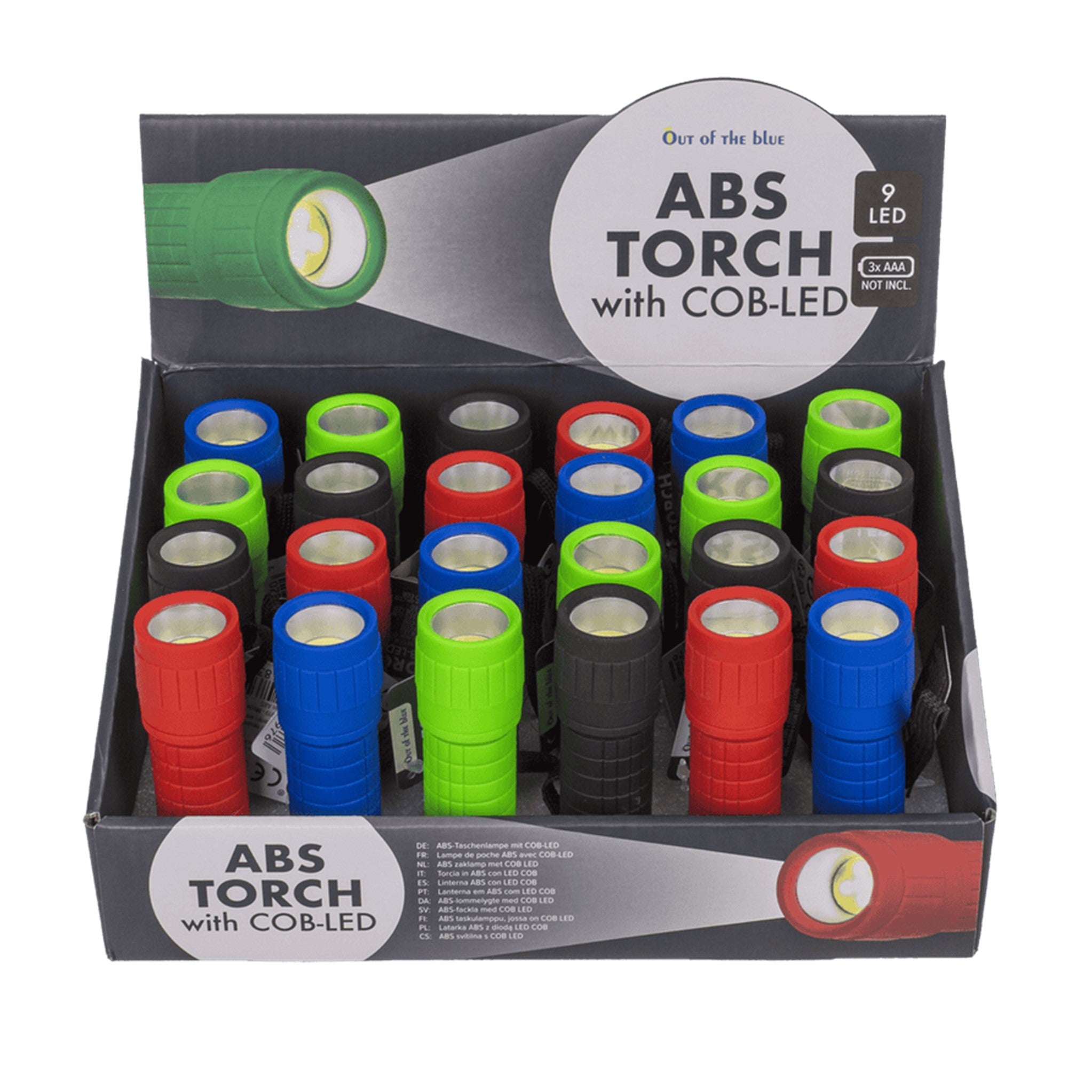 ABS Torch with COB-LED Display - 24pcs