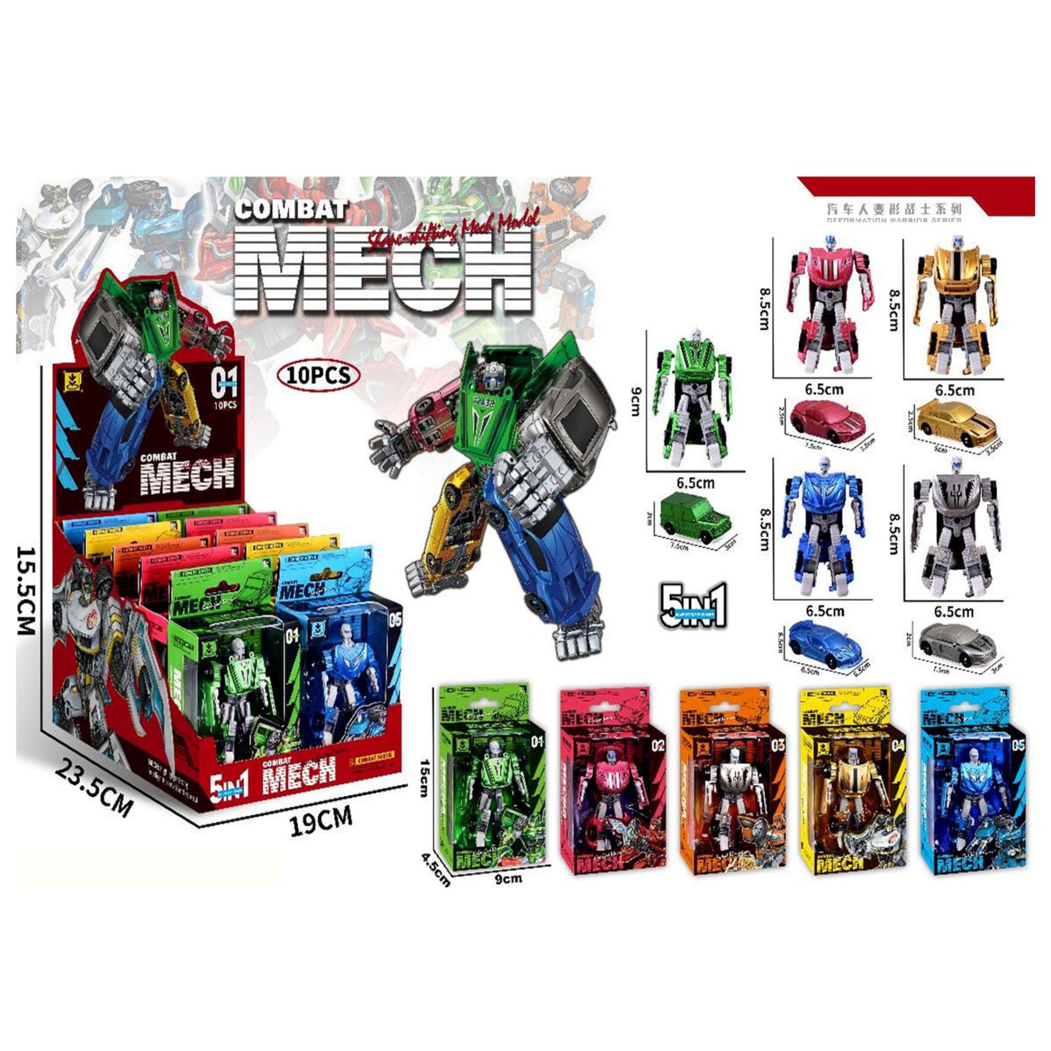 Combat Mech Transformation Robot Disp - 10pcs