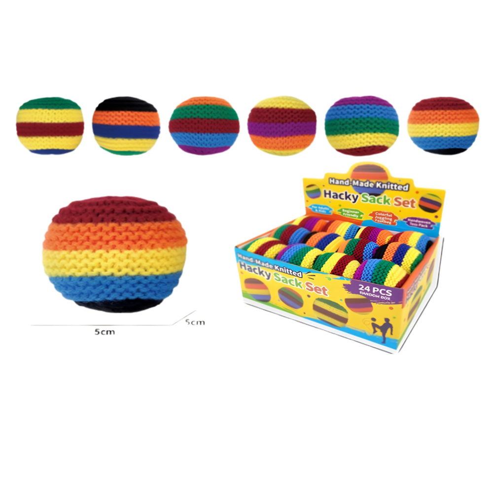 Hand Made Knittes Hacky Sack Display - 24pcs